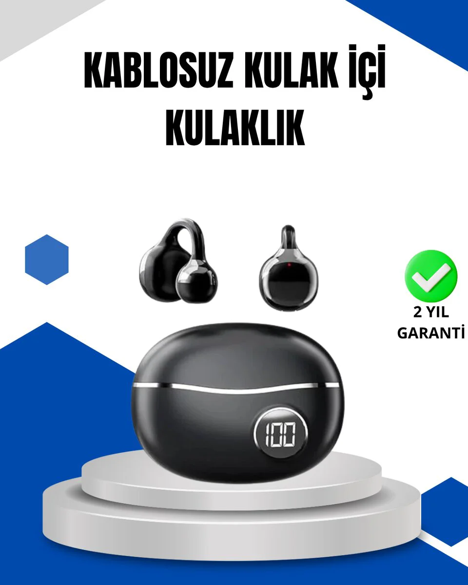 Bluetooth 5.4 Açık Kulak Kablosuz Kulaklık – Trafikte Güvenli, Sporlarda Rahat ve 30 Saatlik Pil Ömrü