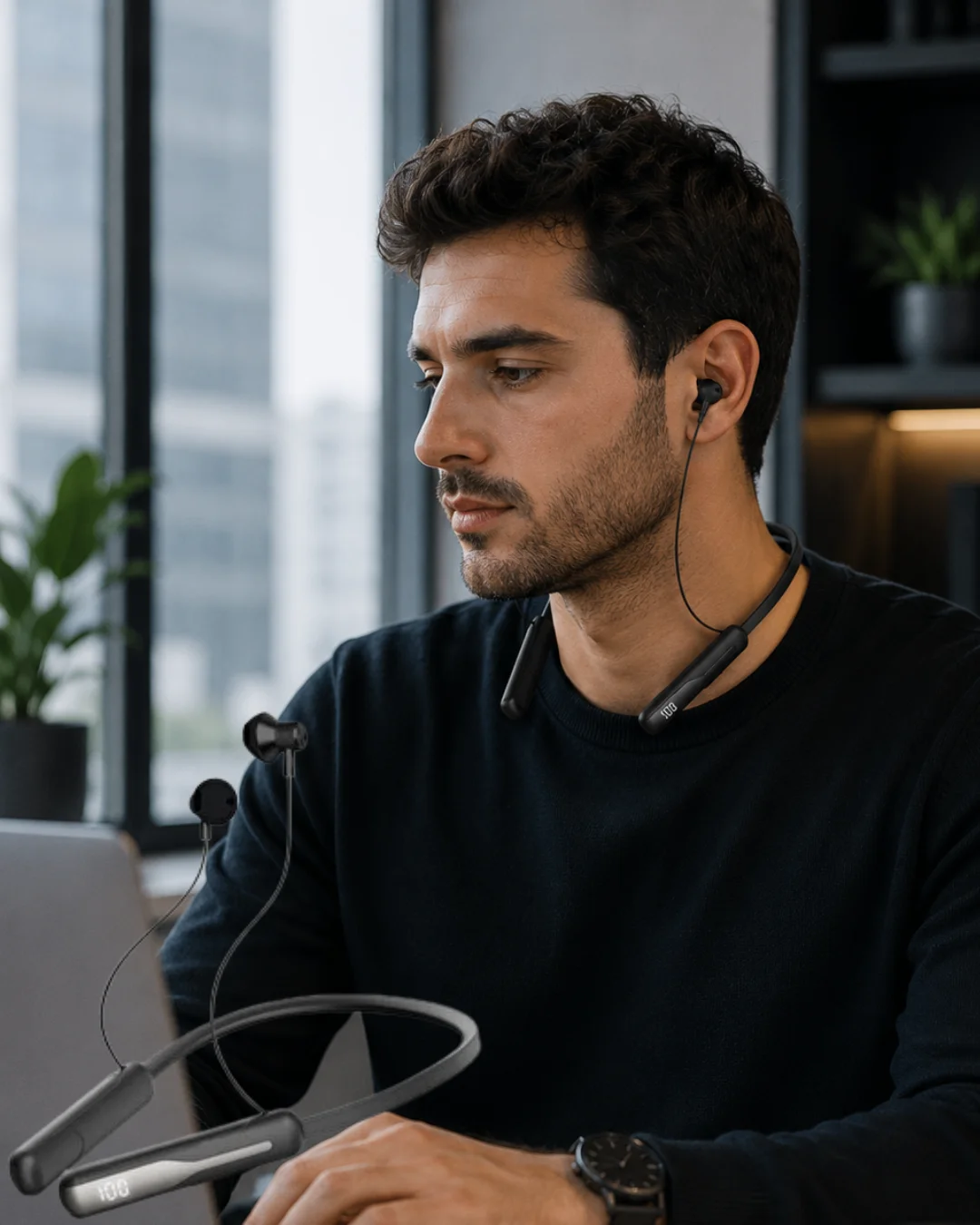 Bluetooth 5.4 Boyun Askılı Kulaklık Manyetik Kulaklıklı Type C Şarjlı