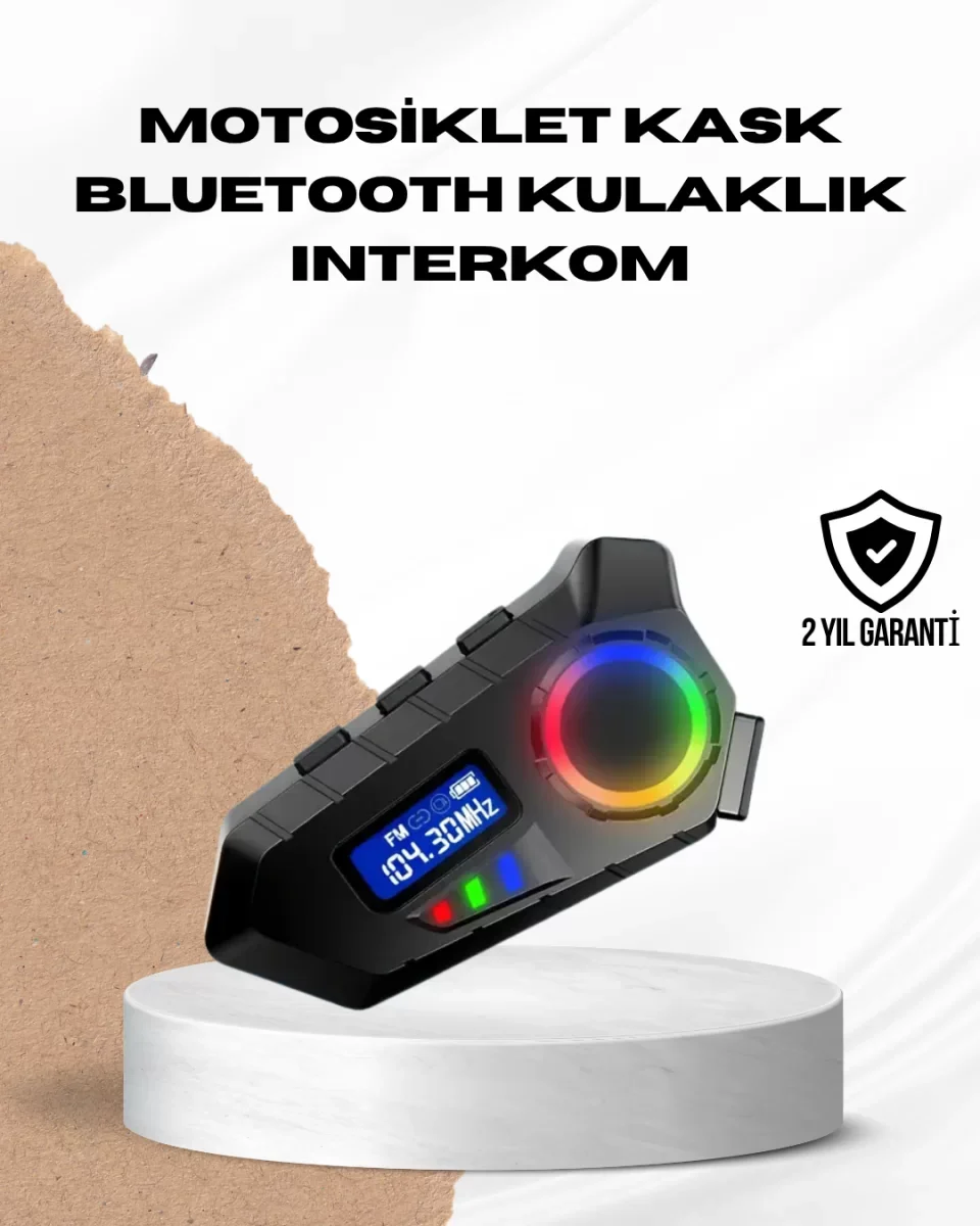 Bluetooth 5.4  İnterkom IP65 Toz ve Su Geçirmez LED Göstergeli - 