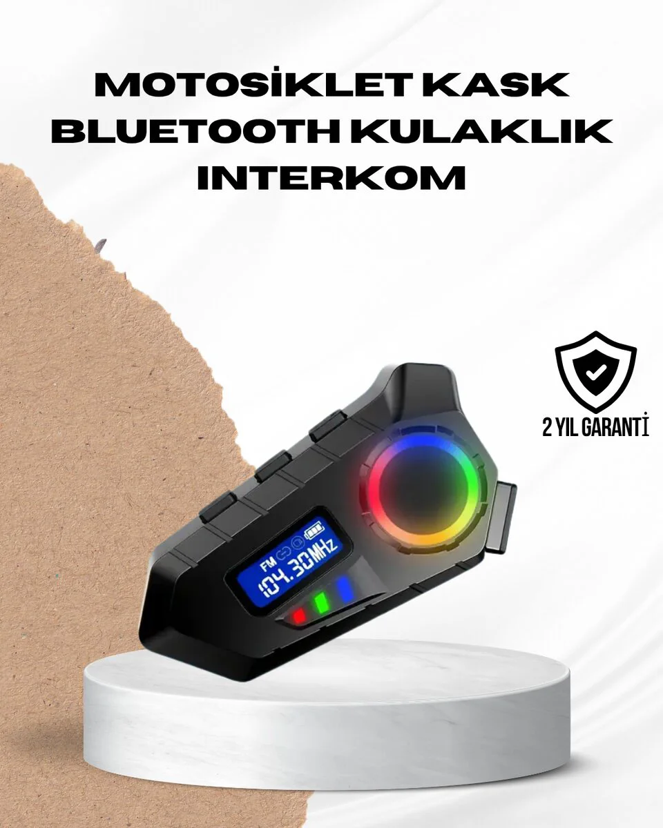 Bluetooth 5.4 İnterkom IP65 Su Geçirmez LED'li Hoparlör - 40 Saat Pil Ömrü