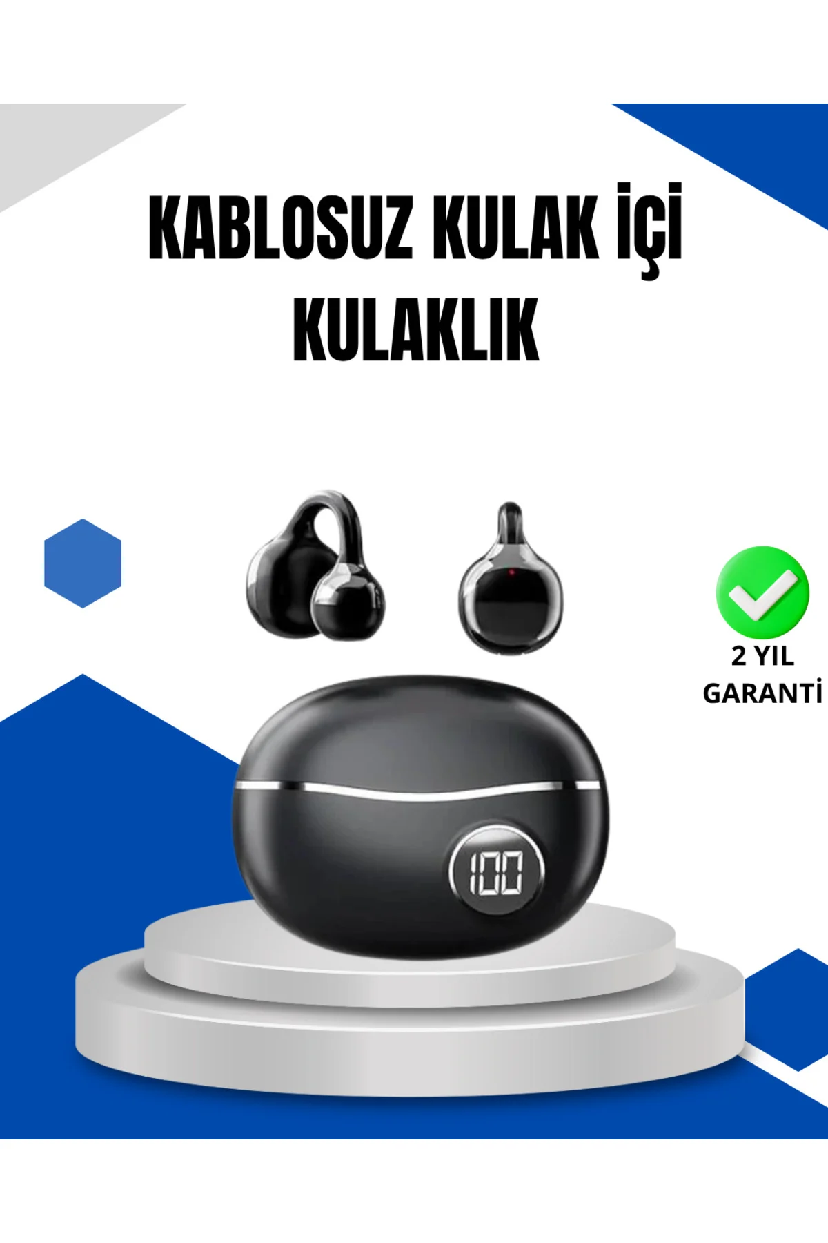 Bluetooth 5.4 Kablosuz Kulaklık – Açık Kulak Güvenli Tasarım Ve Hızlı Şarj Özelliği