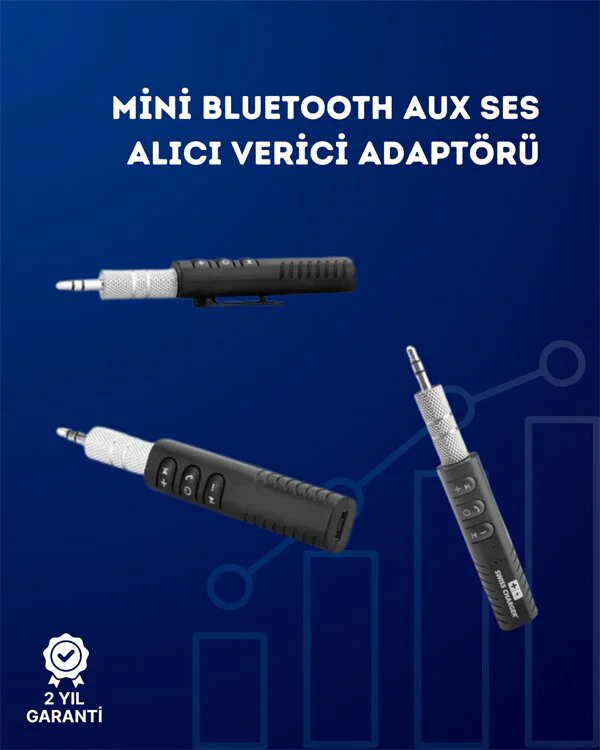 Bluetooth Adaptör - Mini Klipsli Kablolu Hoparlör ve Kulaklıklar İçin Kablosuz Çözüm
