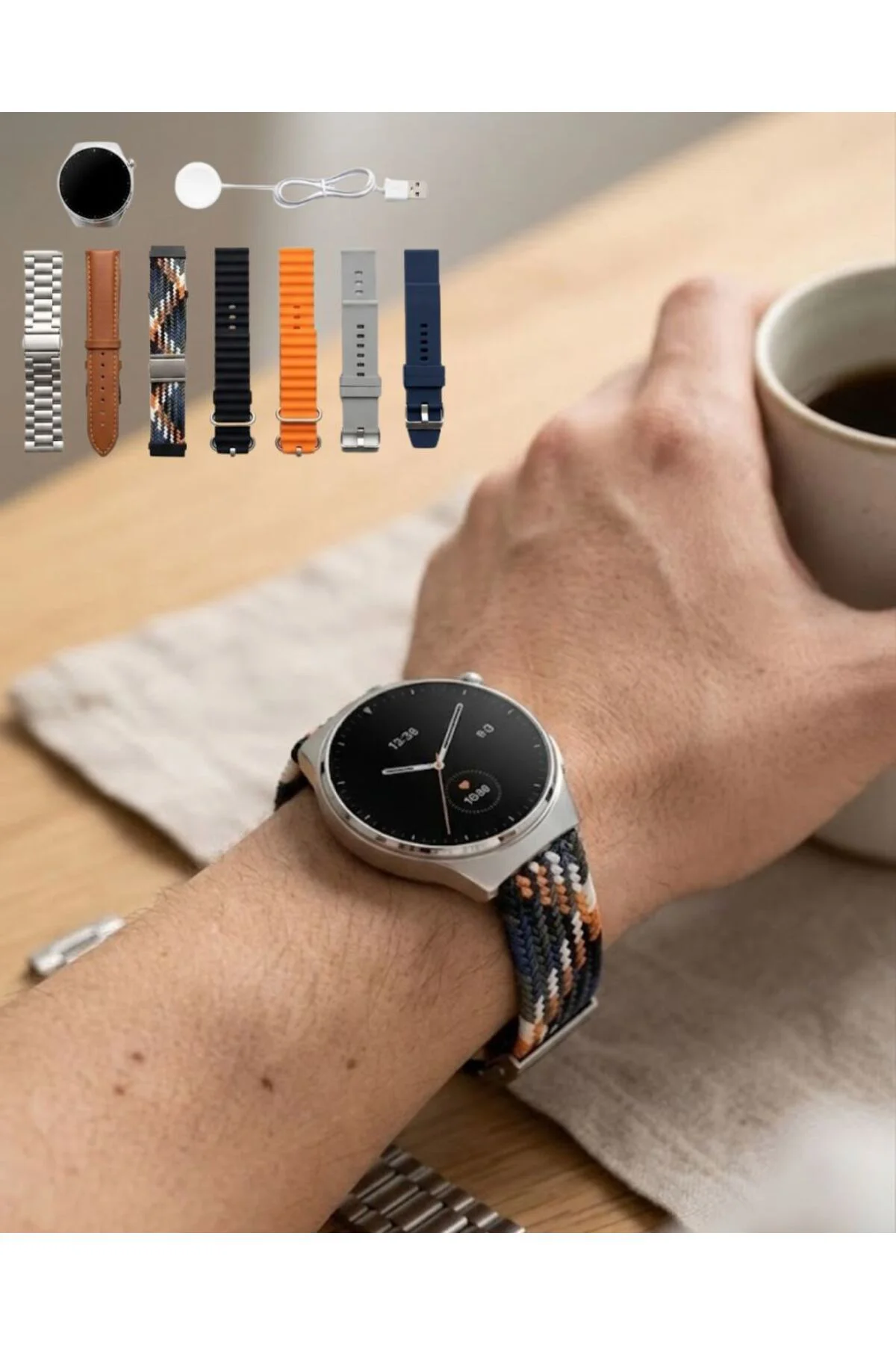 Bluetooth Akıllı Saat 7 Kordonlu Arama Özellikli Uyku ve Aktivite