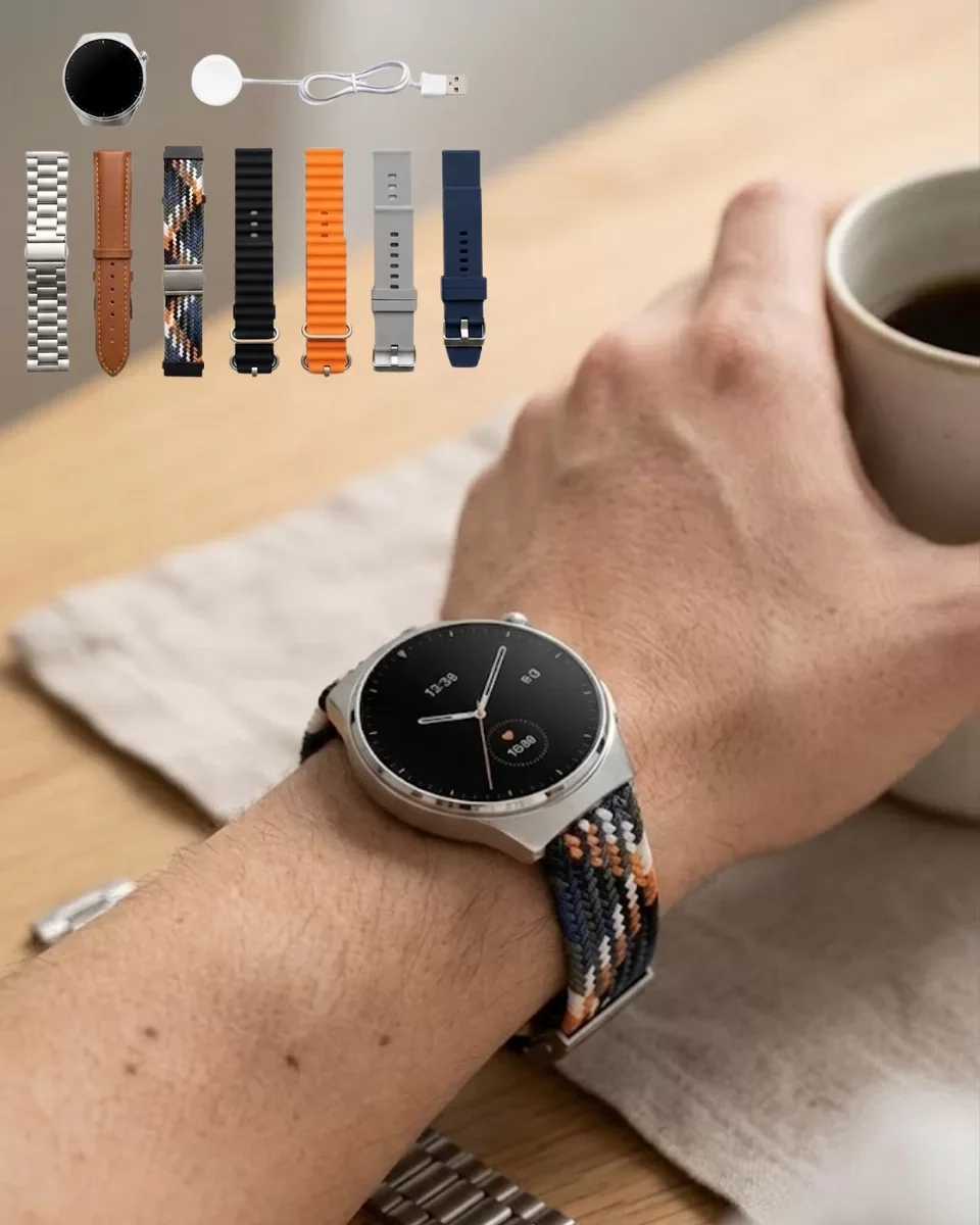 Bluetooth Akıllı Saat 7 Kordonlu Arama Özellikli Uyku ve Aktivite Takipli - Spor ve Günlük Kombinler İçin Şık Çözüm
