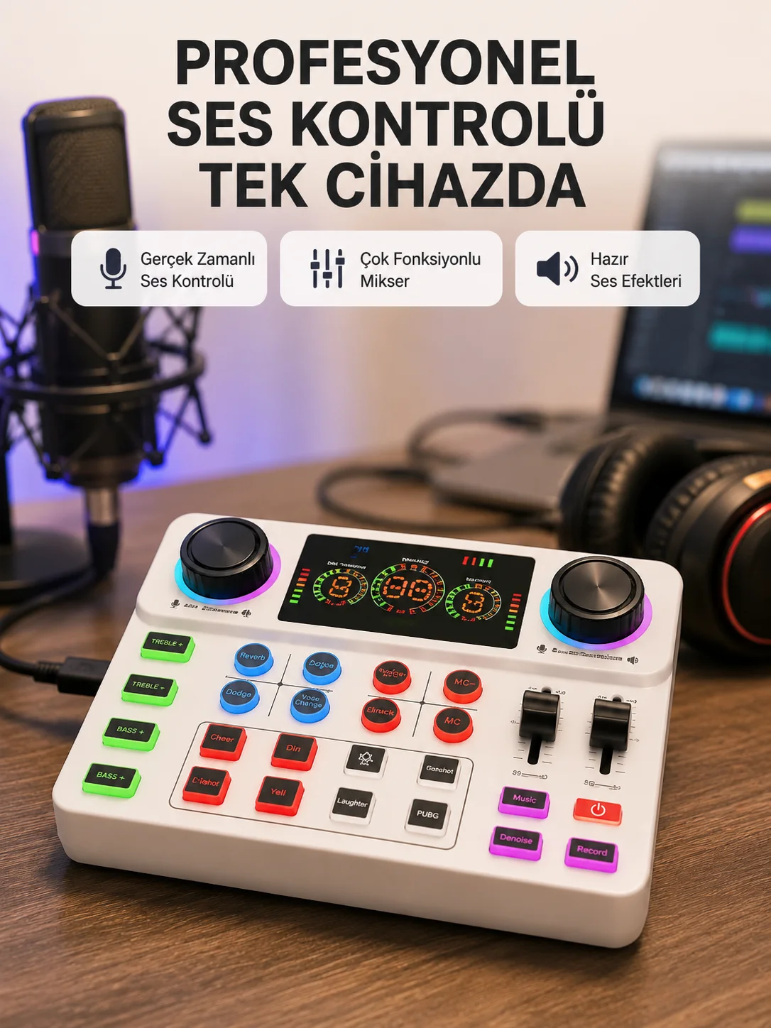 Bluetooth Bağlantılı Karaoke ve Yayın Ses Kontrol Ünitesi
