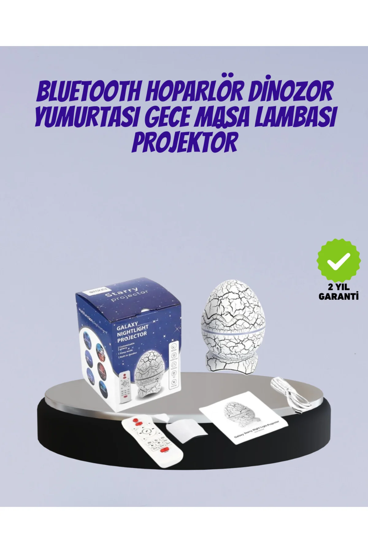 Bluetooth Bağlantılı Dinozor Yıldız Projektör Gece Lambası ve Uyk