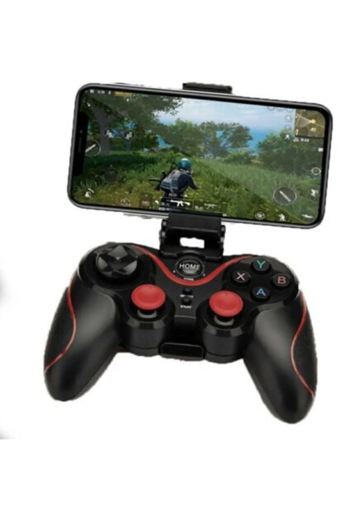 Bluetooth bağlantılı siyah gamepad, PC uyumlu, telefon standı dahil, 1 yıl garantili