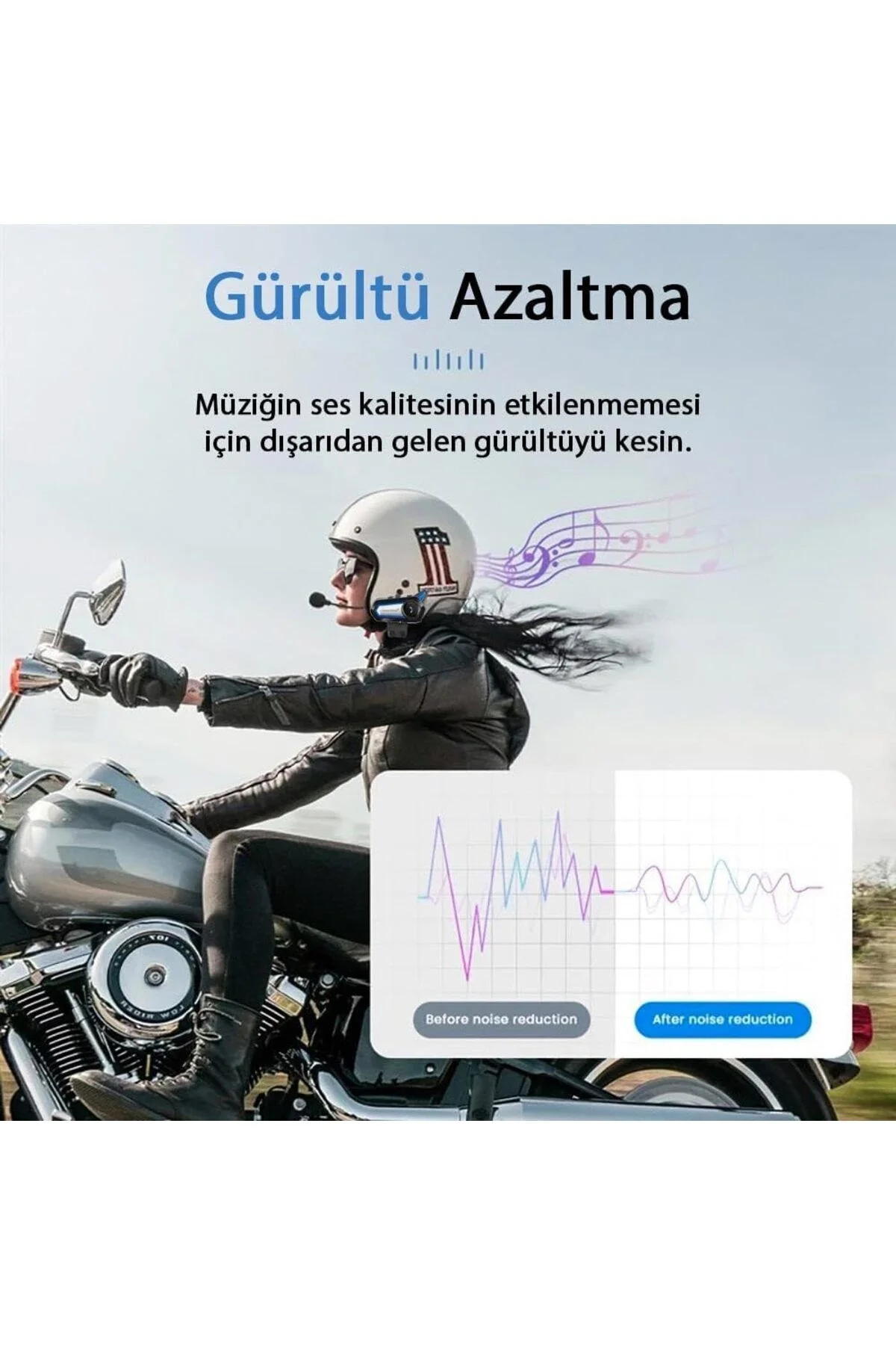 Bluetooth bağlantılı su geçirmez fenerli motosiklet kask kulaklığı interkom 2 yıl garantili