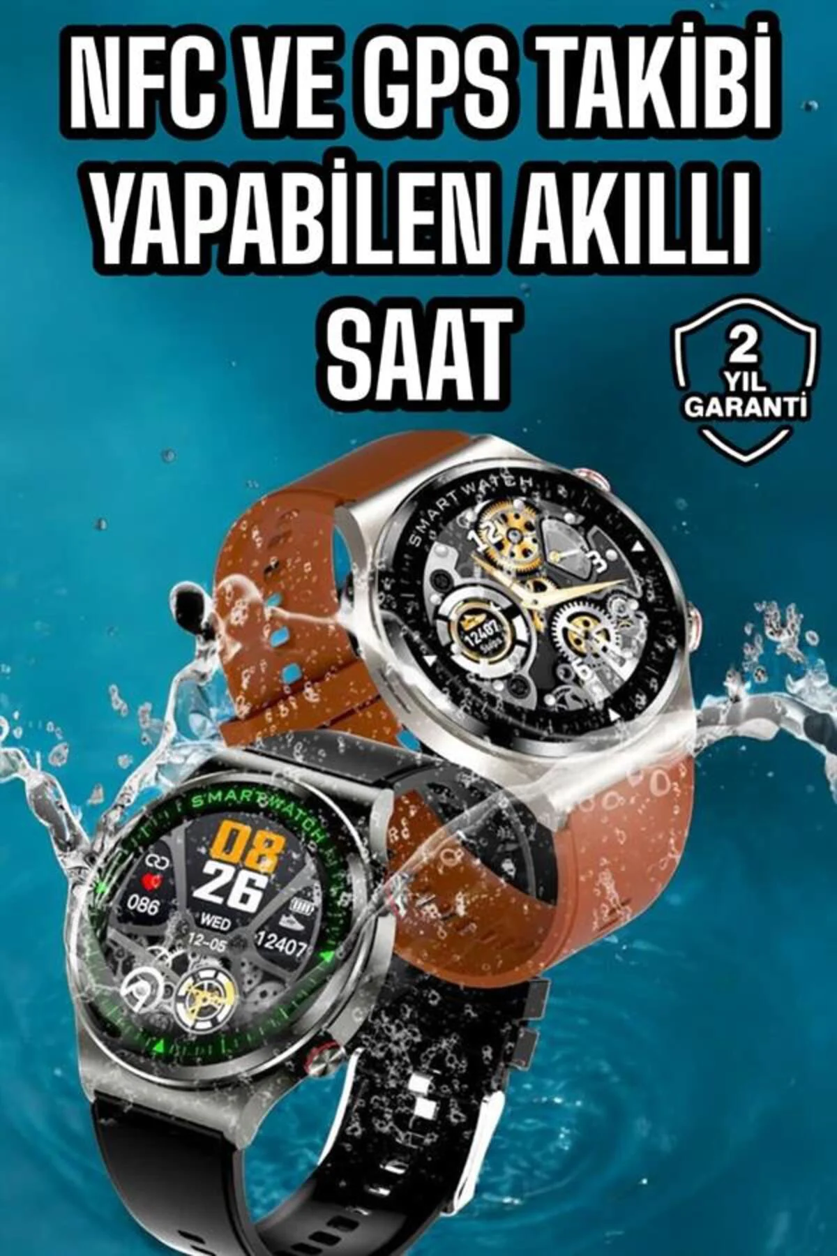 Bluetooth Bağlantılı Akıllı Saat Tüm Telefonlara Uyumlu Değiştiri