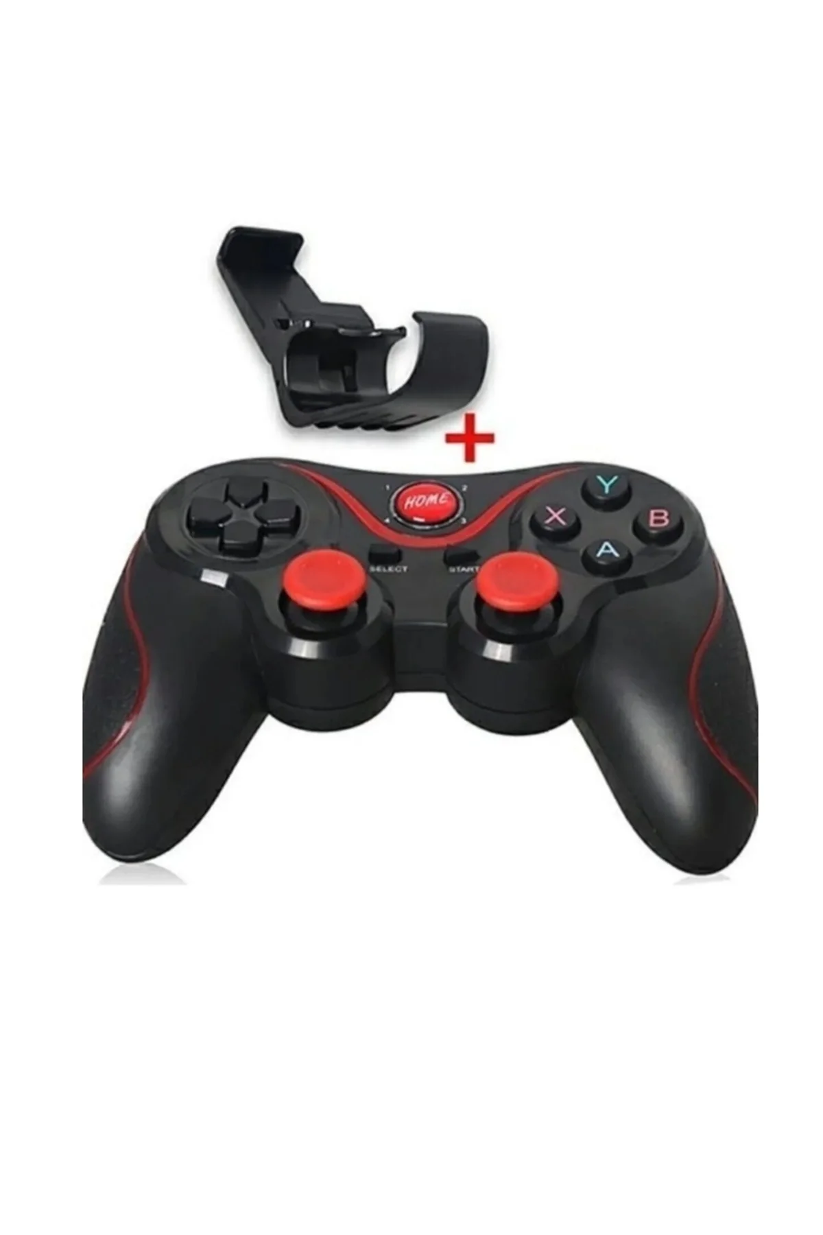Bluetooth bağlantılı siyah joystick, PC uyumlu, telefon tutucu standlı, 2 yıl garantili