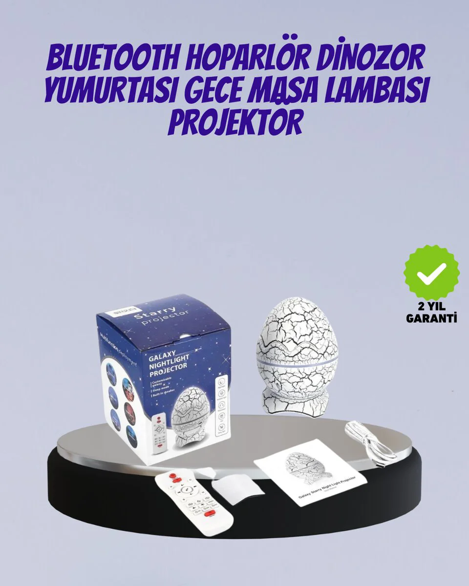 Bluetooth Bağlantılı Dinozor Yıldız Projektör - Galaksi Projektör ve Uyku Yardımcısı