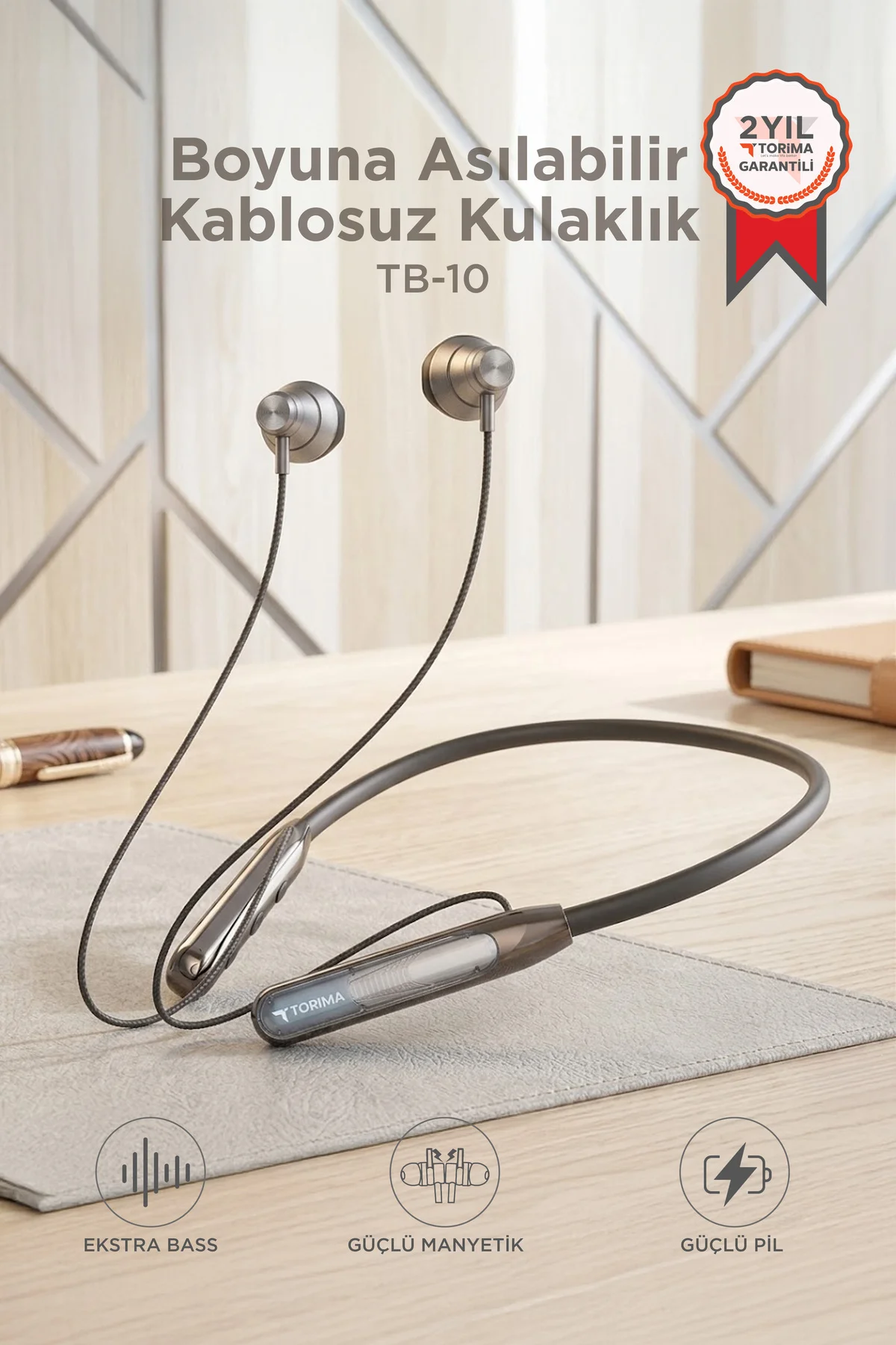 Bluetooth Boyun Askılı Kulaklık Wireless Neckband V5.4 Extra Bass