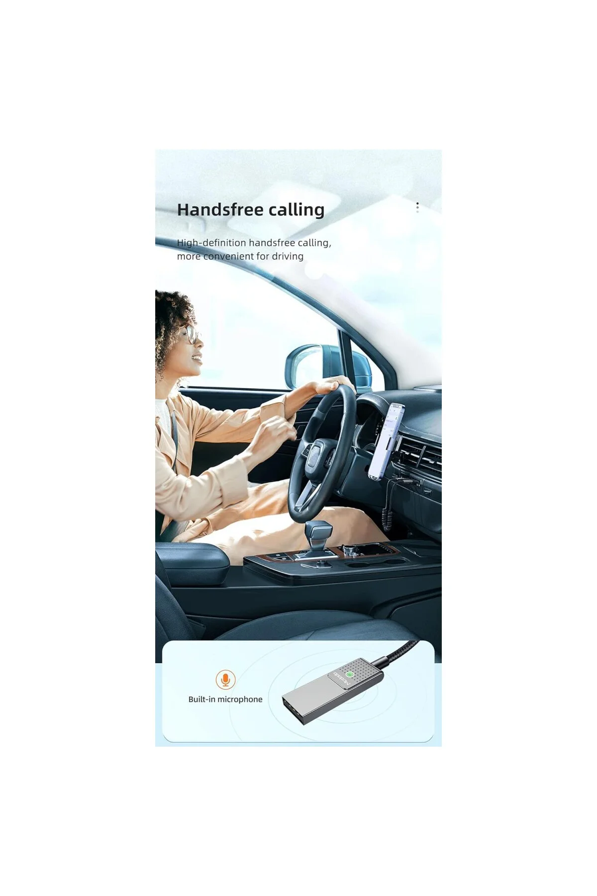 Bluetooth Car Receiver Aux, Gri