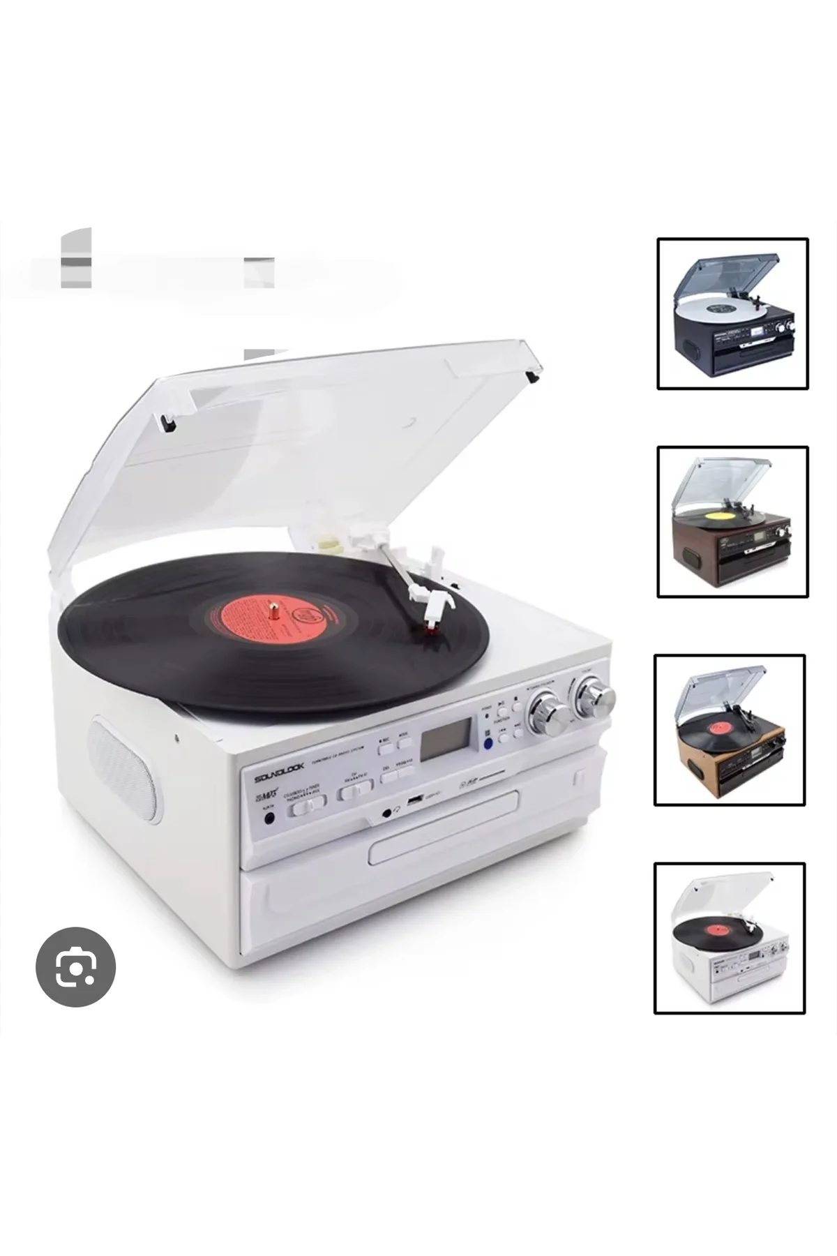 Bluetooth CD USB MP3 radyo müzik seti beyaz renk 2 yıl garantili plak çalar hoparlör