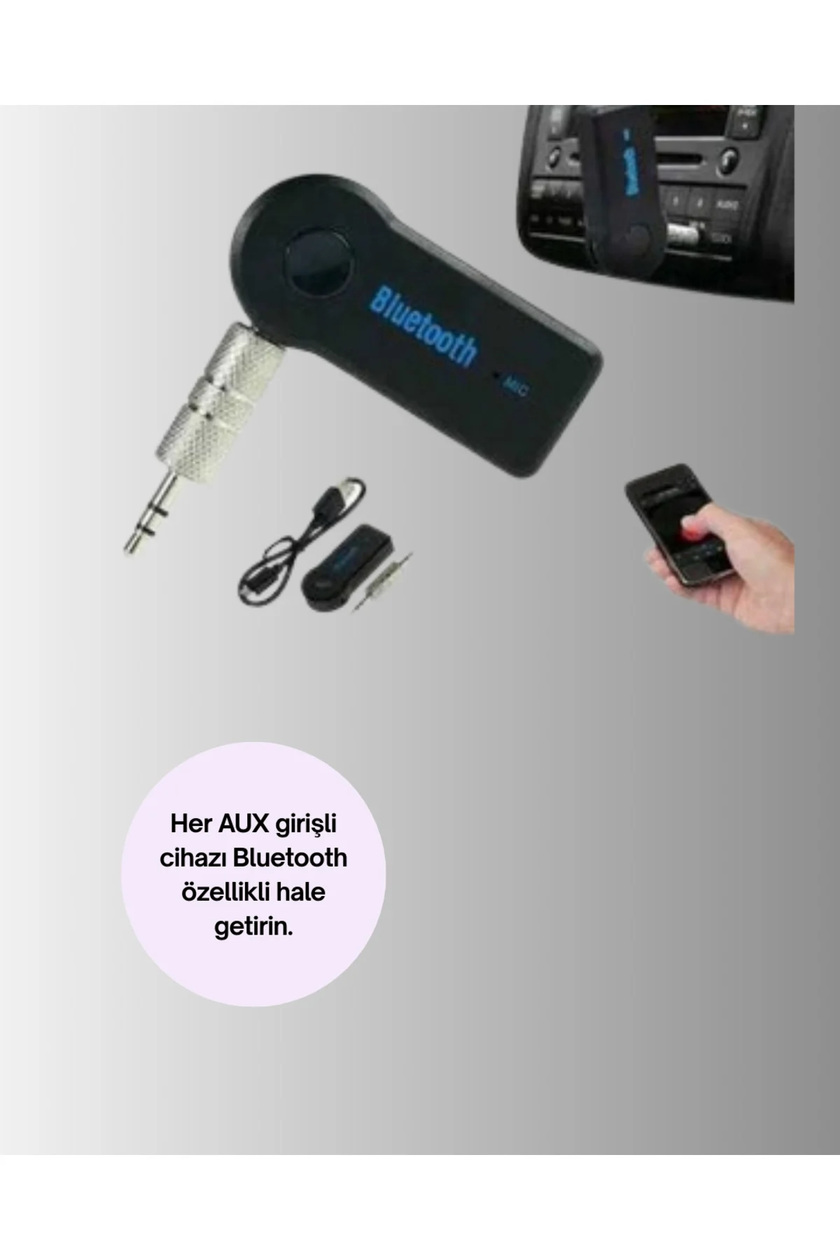 Bluetooth Destekli AUX Müzik ve Konuşma Cihazı - Lisinya