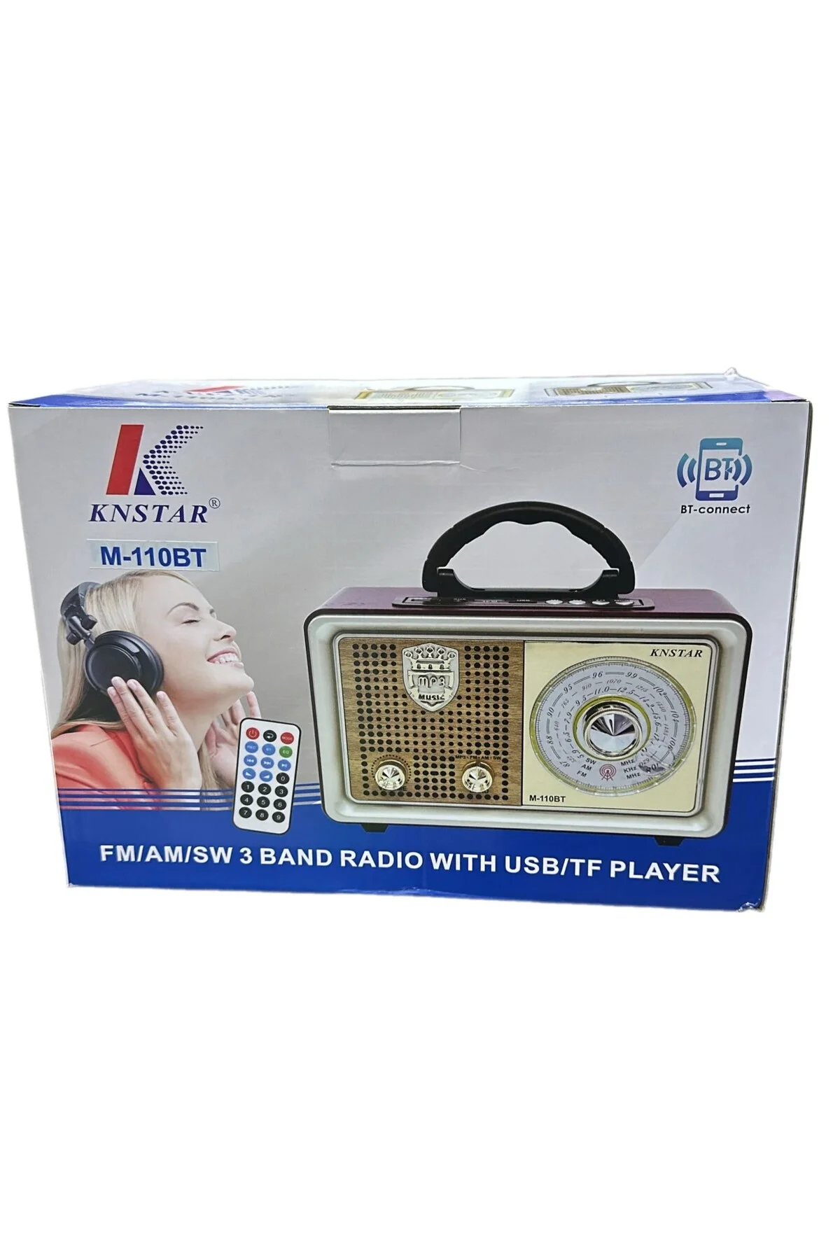 Bluetooth, FM radyo, USB, SD ve MP3 özellikli şarjlı nostaljik radyo kahverengi - Elektronik