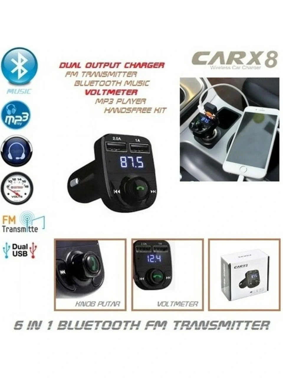 Bluetooth Fm Transmitter Car X8 Fiyatı, Yorumları ve Özellikleri