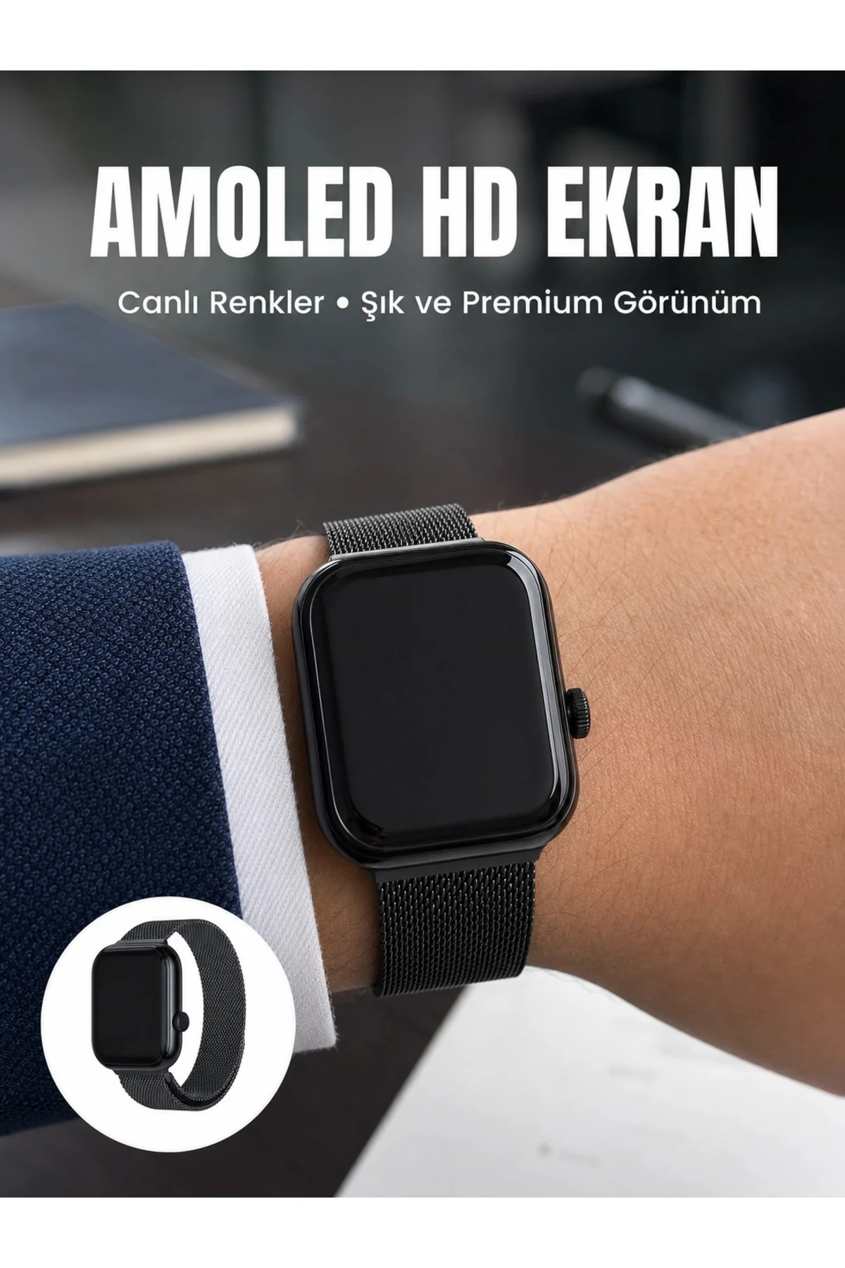 Bluetooth Görüşmeli Dokunmatik Akıllı Saat 3 Farklı Kordon Seçeneği Bluetooth Görüşmeli Dokunmatik Akıllı Saat 3 Farklı Kordon Seçeneği