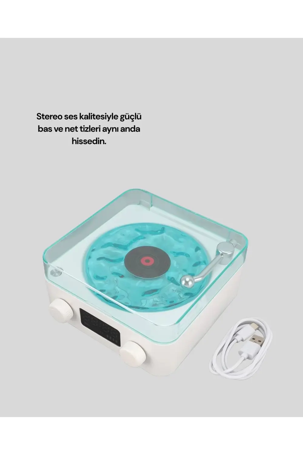 Bluetooth Hoparlör – 3-ü-1 Saatli Gece Lambası ve Vintage Tasarım