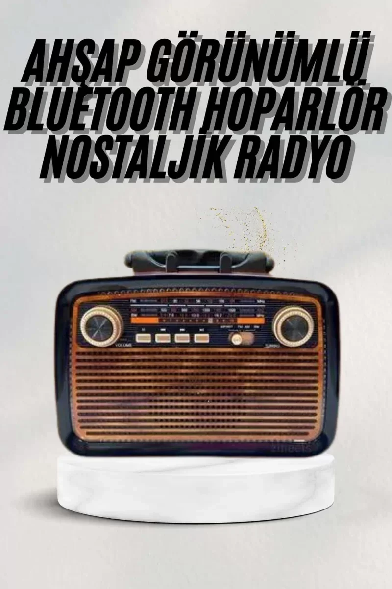 Bluetooth Hoparlör Ahşap Renk Vintage Işıklı Nostaljik Radyo Fm Ahşap Görünümlü - Lisinya