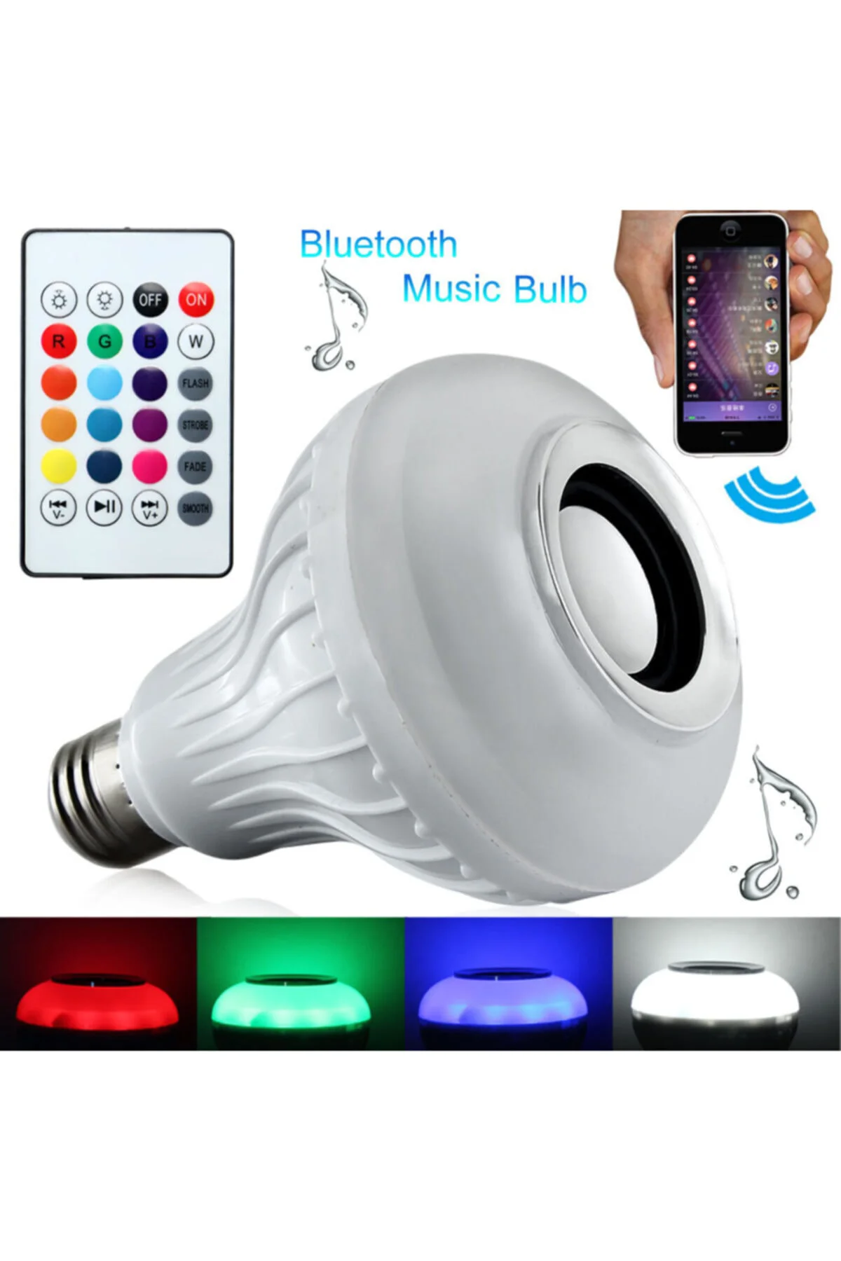 Bluetooth Hoparlör Akıllı Led Ampul Lamba Bluetooth Hoparlör Akıllı Led Ampul Lamba