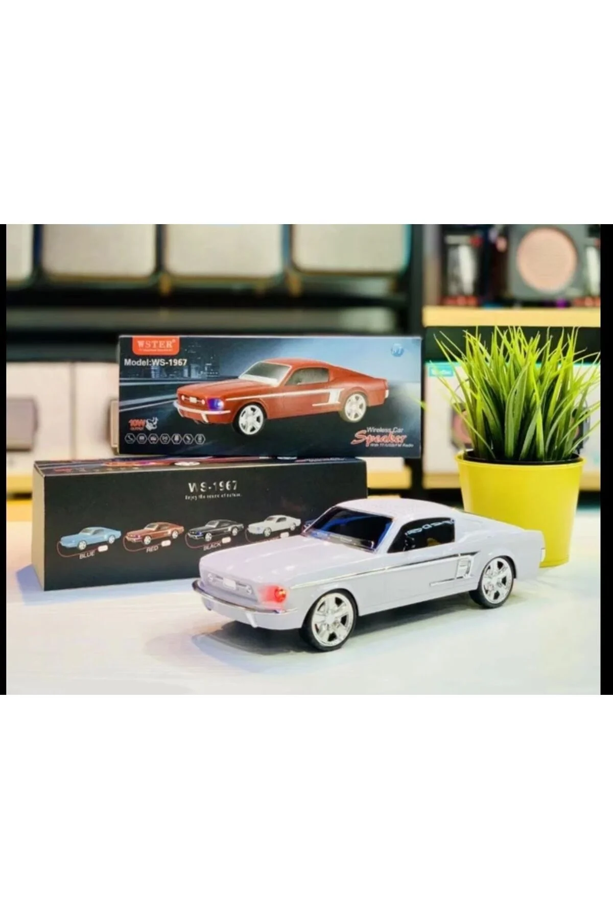 Bluetooth hoparlör beyaz renk 10 watt TWS FM radyo SD kart USB çoklu bağlantı 2 saat dinleme