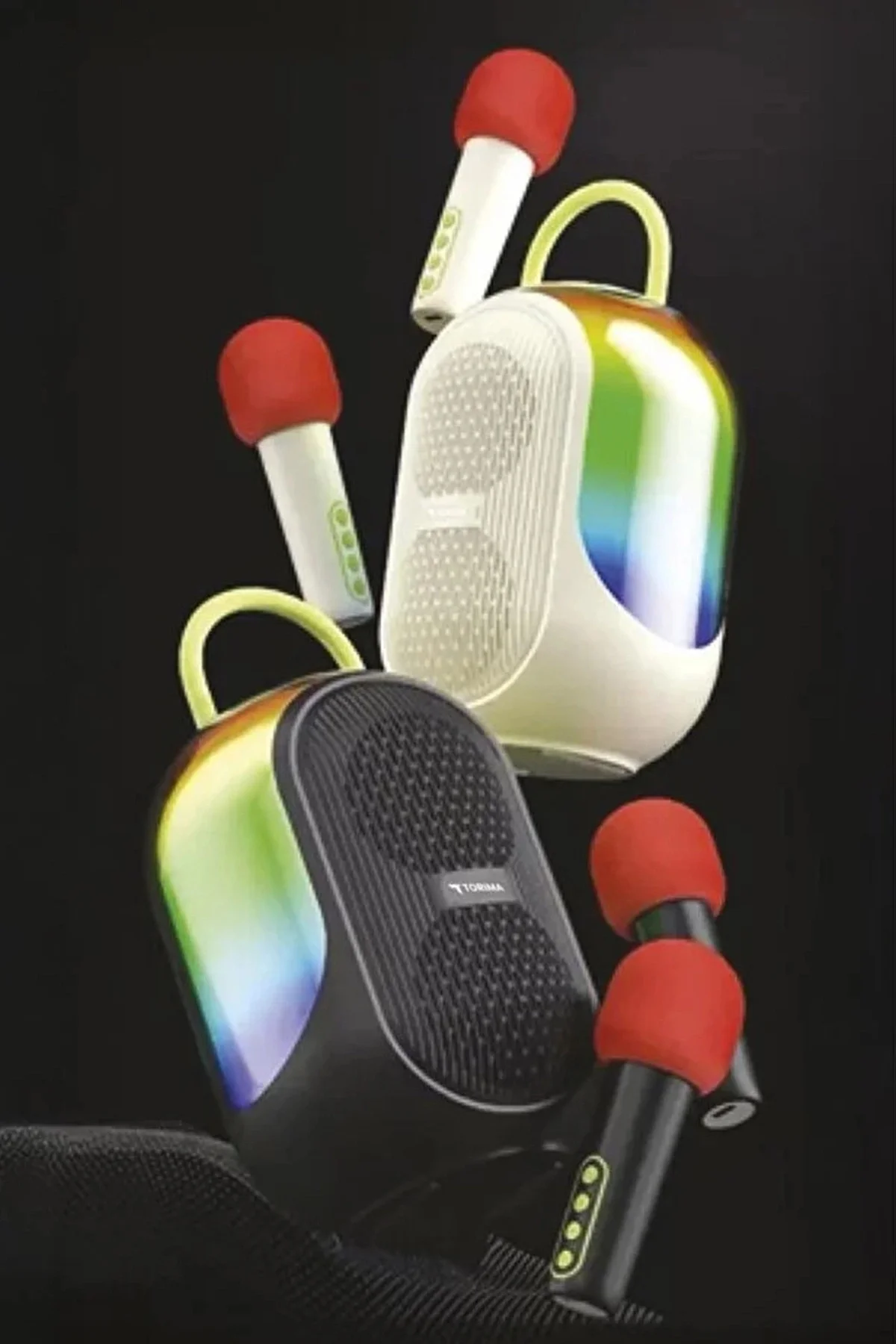 Bluetooth Hoparlör Çift Mikrofonlu Kablosuz Parti Speaker Beyaz