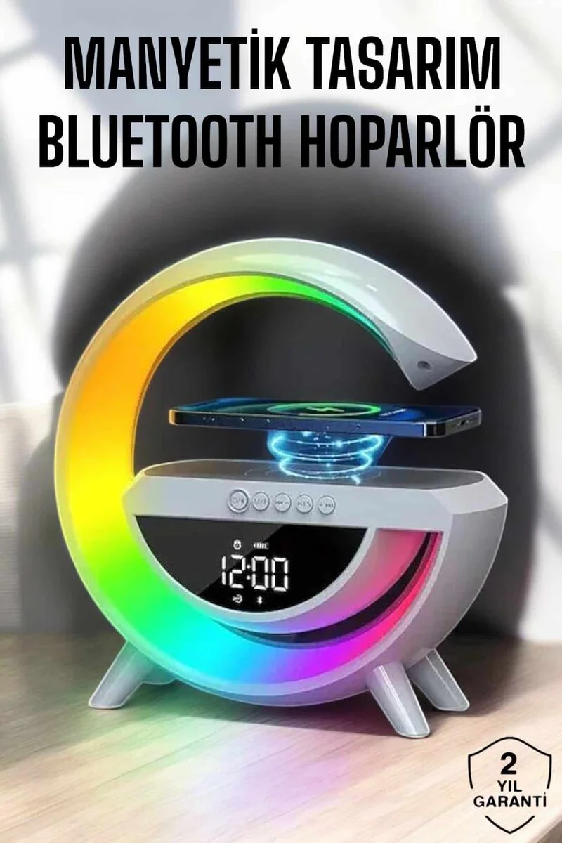 Bluetooth Hoparlör Dijital Göstergeli Wireless Şarj ve RGB Işıklı - Kablosuz Müzik, FM Radyo ve Çoklu Fonksiyon