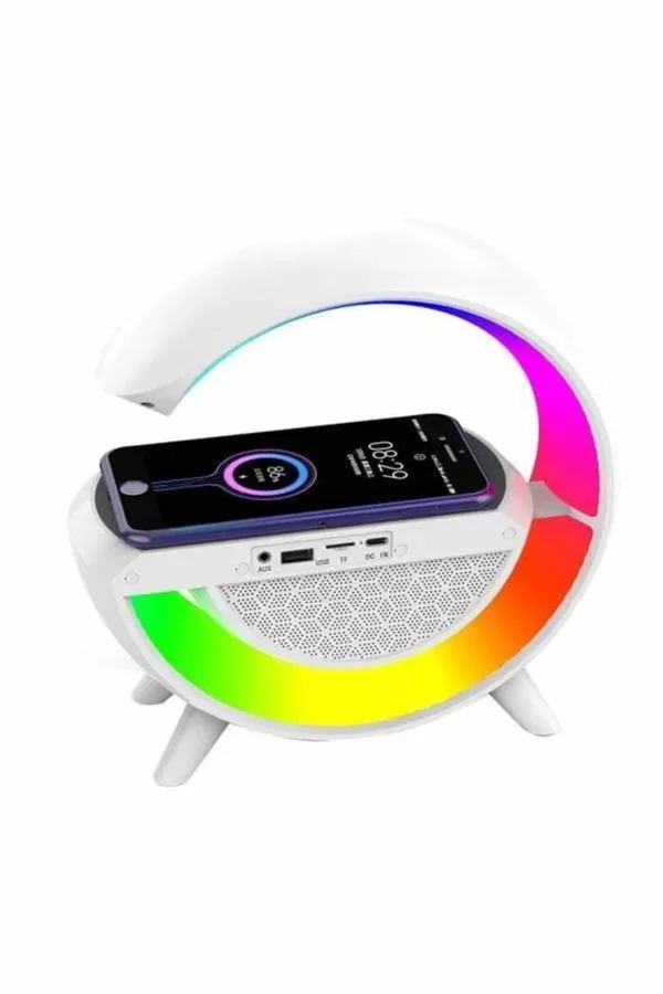 Bluetooth Hoparlör G Şekli Atmosfer Akıllı Rgb Lamba Wireless Kablosuz Şarj - Lisinya