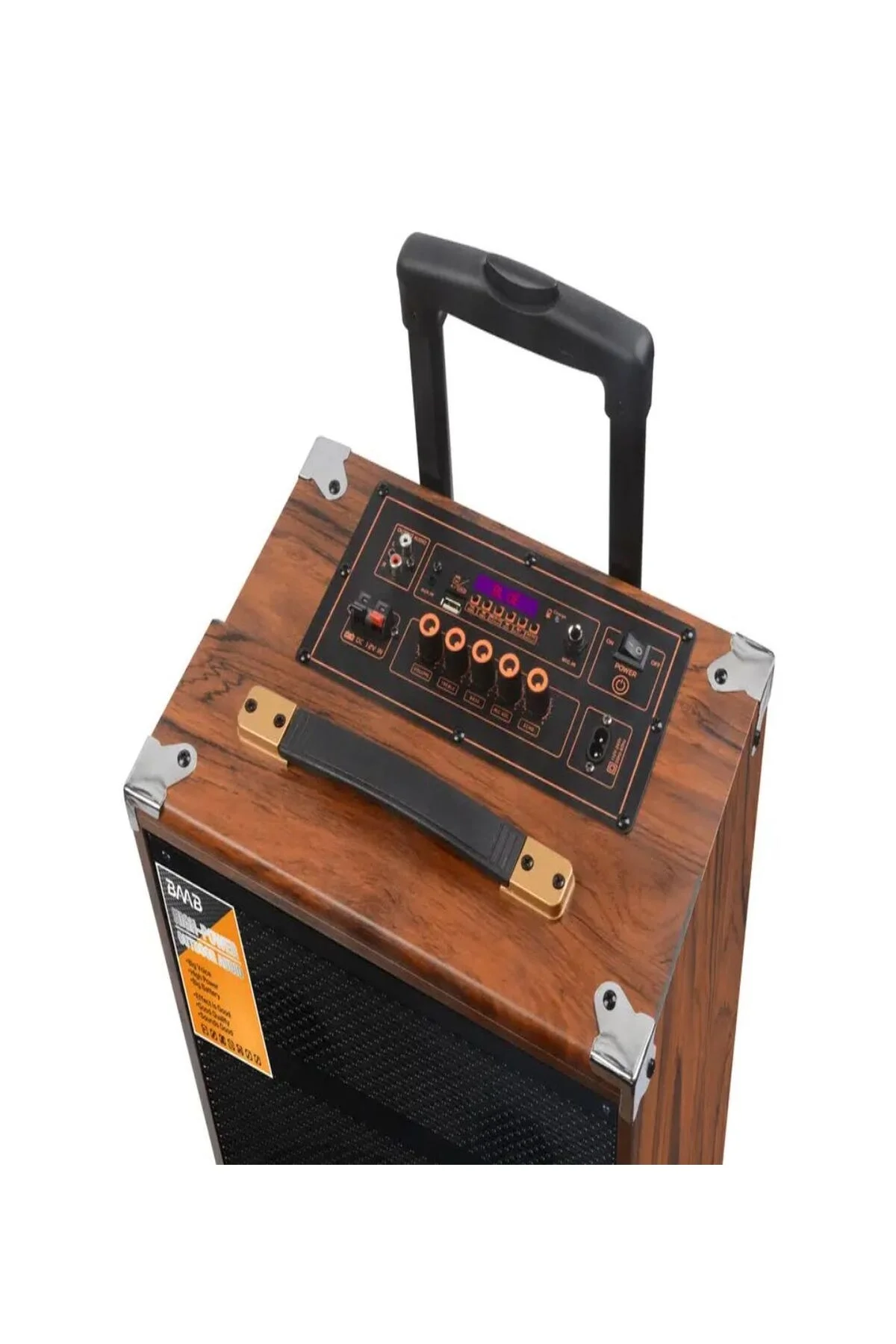 Bluetooth hoparlör kahverengi 50W süper bass kumandalı mikrofonlu karaoke 5-10 saat
