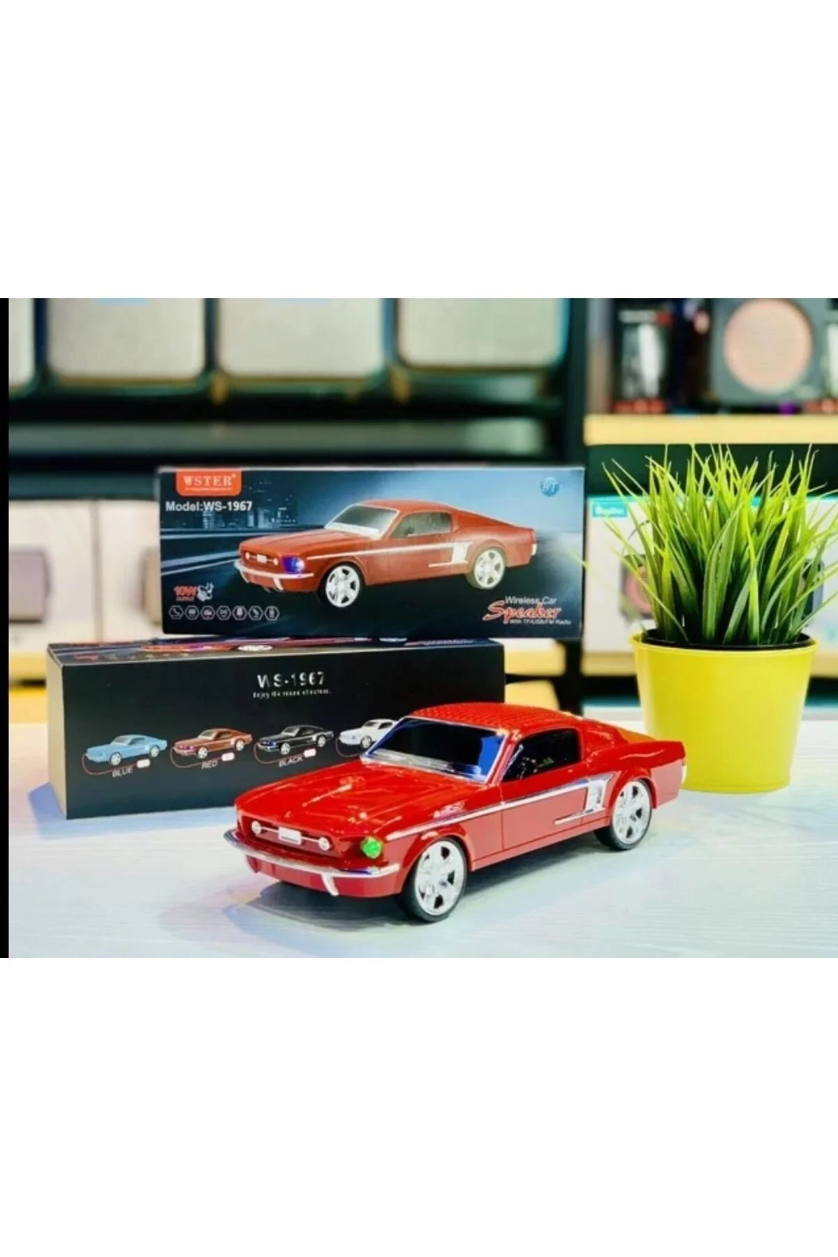 Bluetooth hoparlör kırmızı renk 10 watt TWS FM radyo SD kart USB çoklu bağlantı 2 saat dinleme