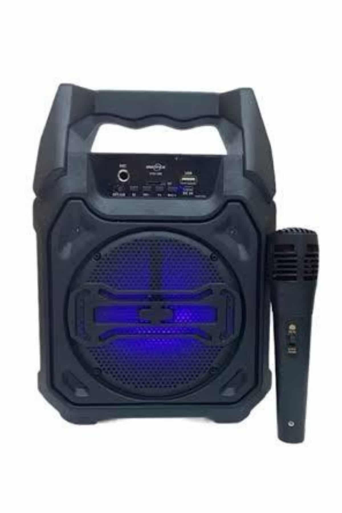 Bluetooth Hoparlör Led Işıklı Taşınabilir Kablosuz Speaker Uzun P