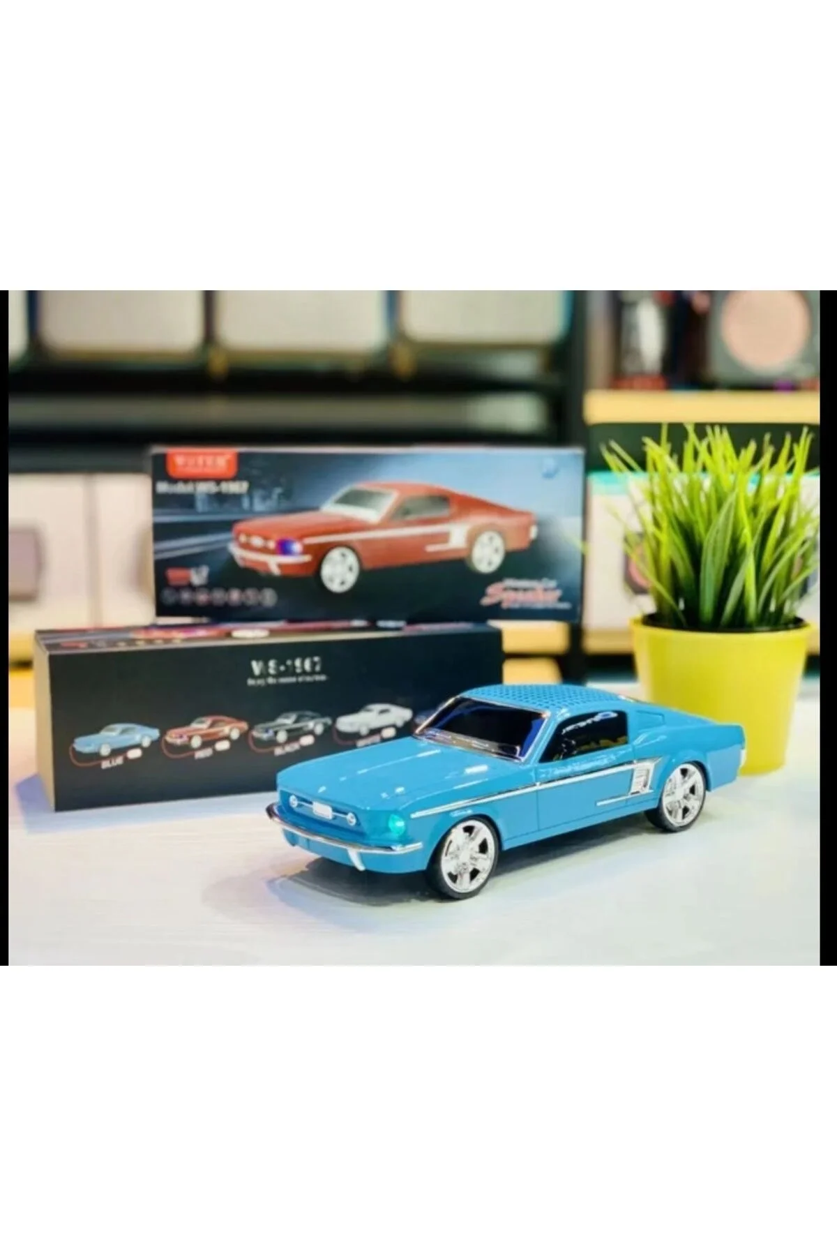 Bluetooth hoparlör mavi renk 10 watt TWS FM radyo SD kart USB çoklu bağlantı 2 saat dinleme