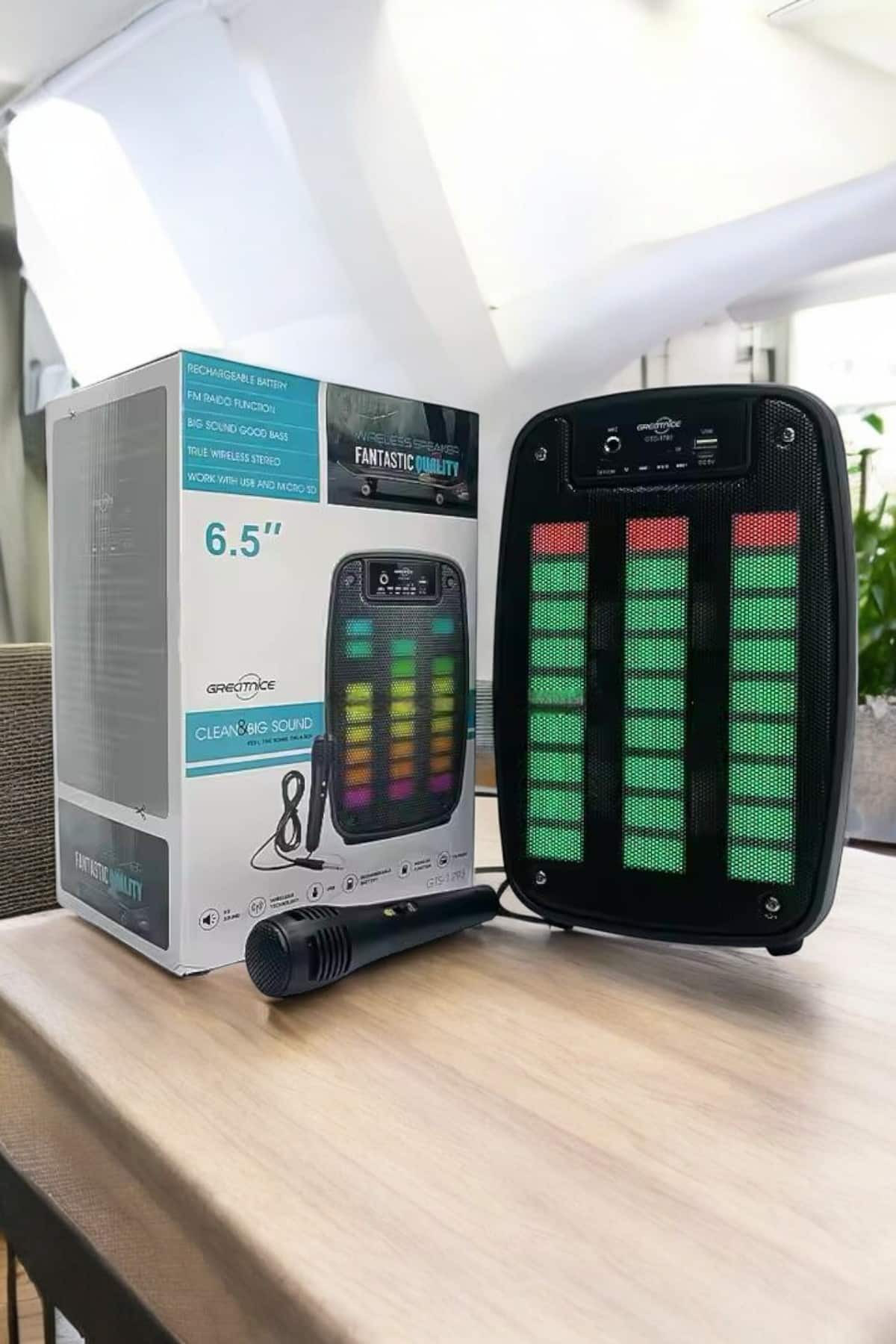 Bluetooth Hoparlör Mikrofonlu Speaker Taşınabilir Şarjlı - Lisiny