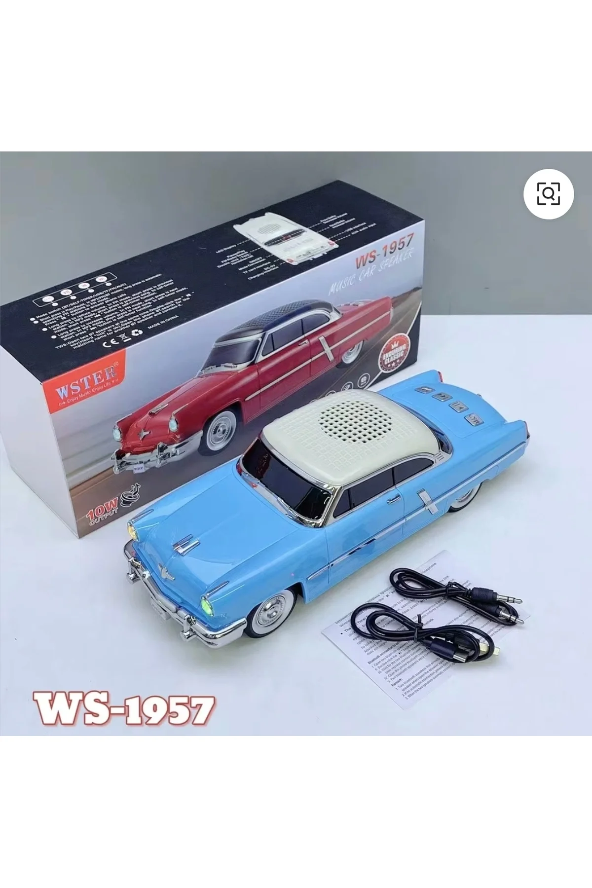 Bluetooth hoparlör mavi renk FM radyo SD kart USB desteği çoklu bağlantı 5 saat dinleme