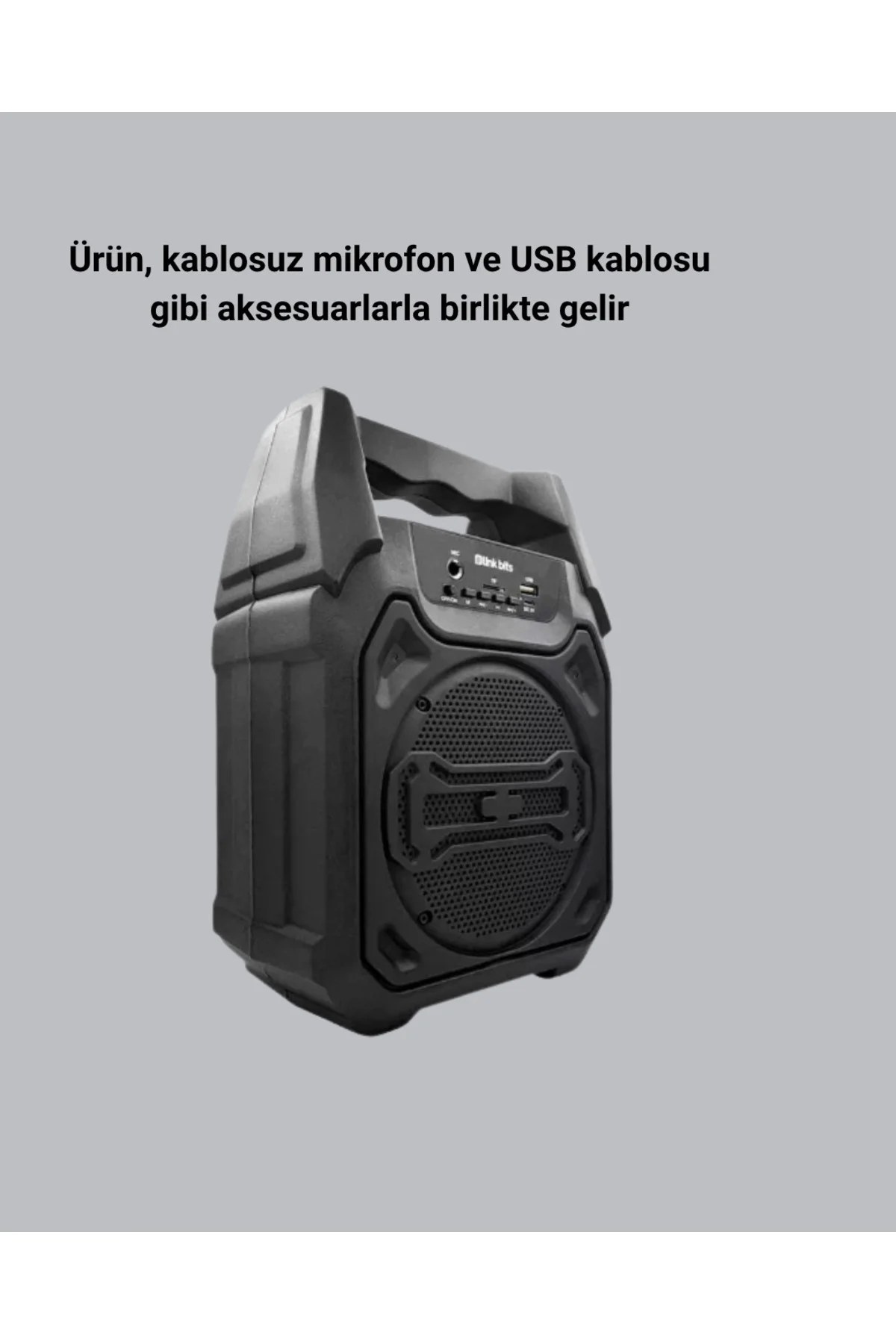 Bluetooth Hoparlör Mikrofonlu Taşınabilir Ses Sistemi FM Radyo, USB, SD Kart ve TWS Özellikli
