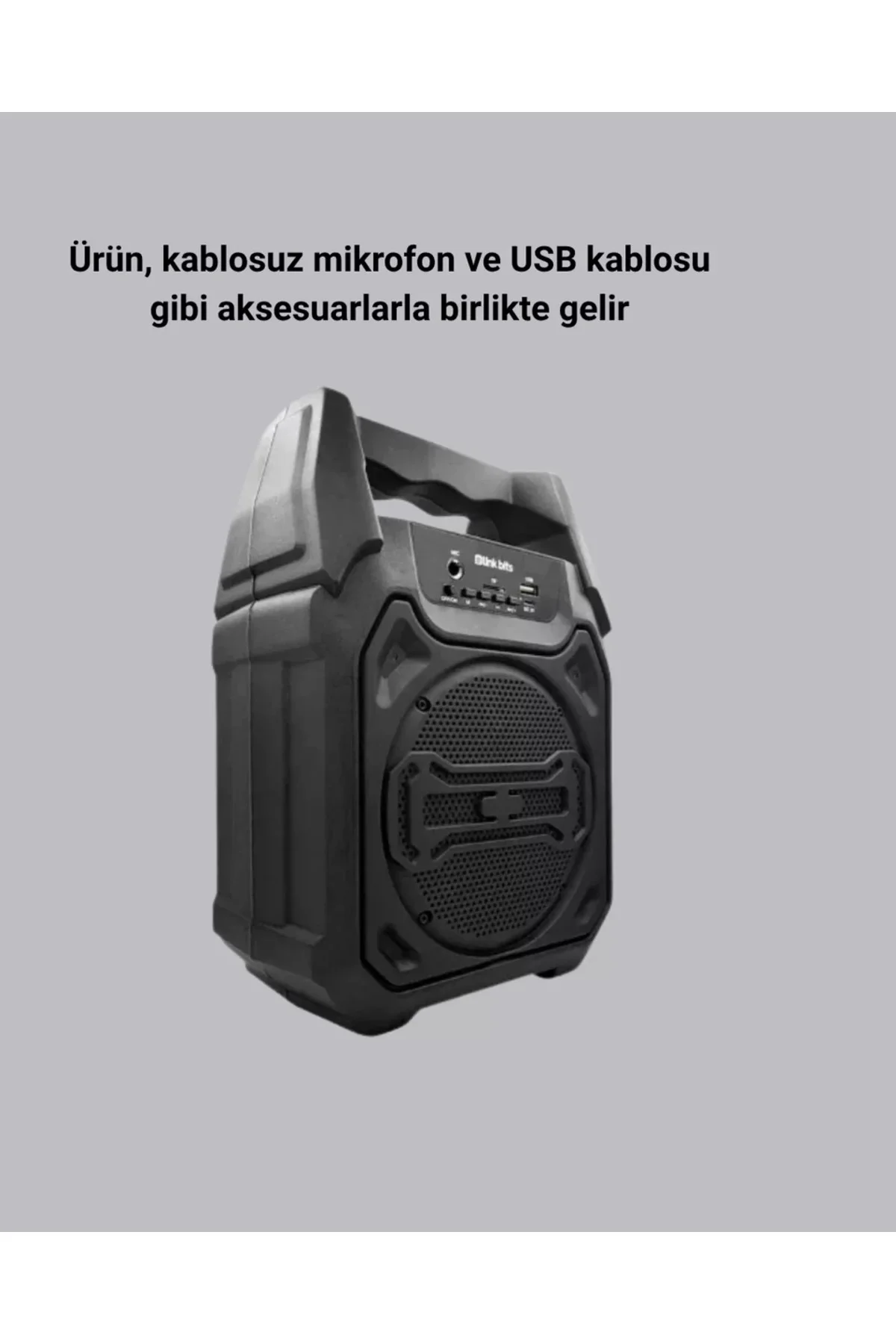 Bluetooth Hoparlör Mikrofonlu Taşınabilir Ses Sistemi FM Radyo USB SD Kart ve TWS Özellikli - Görsel 5