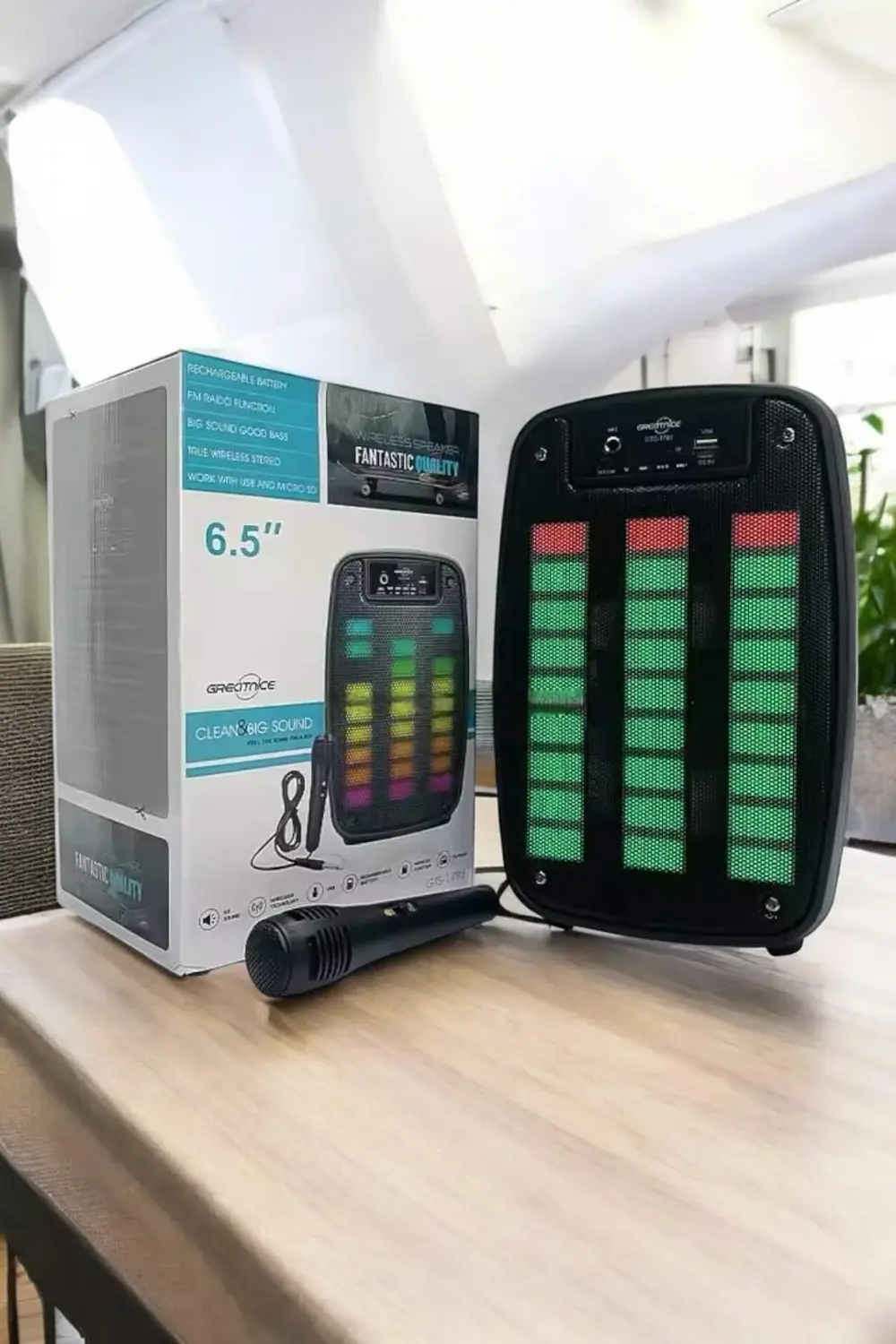 Bluetooth Hoparlör Mikrofonlu Speaker Taşınabilir Şarjlı