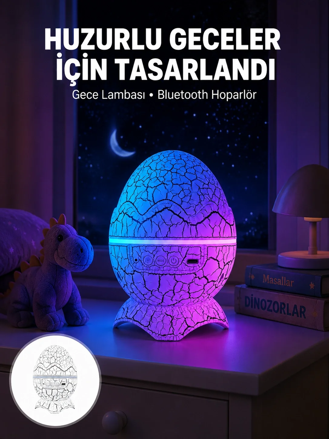 Bluetooth Hoparlör Özellikli 7 Renkli Gece Aydınlatması Yeni Nesi