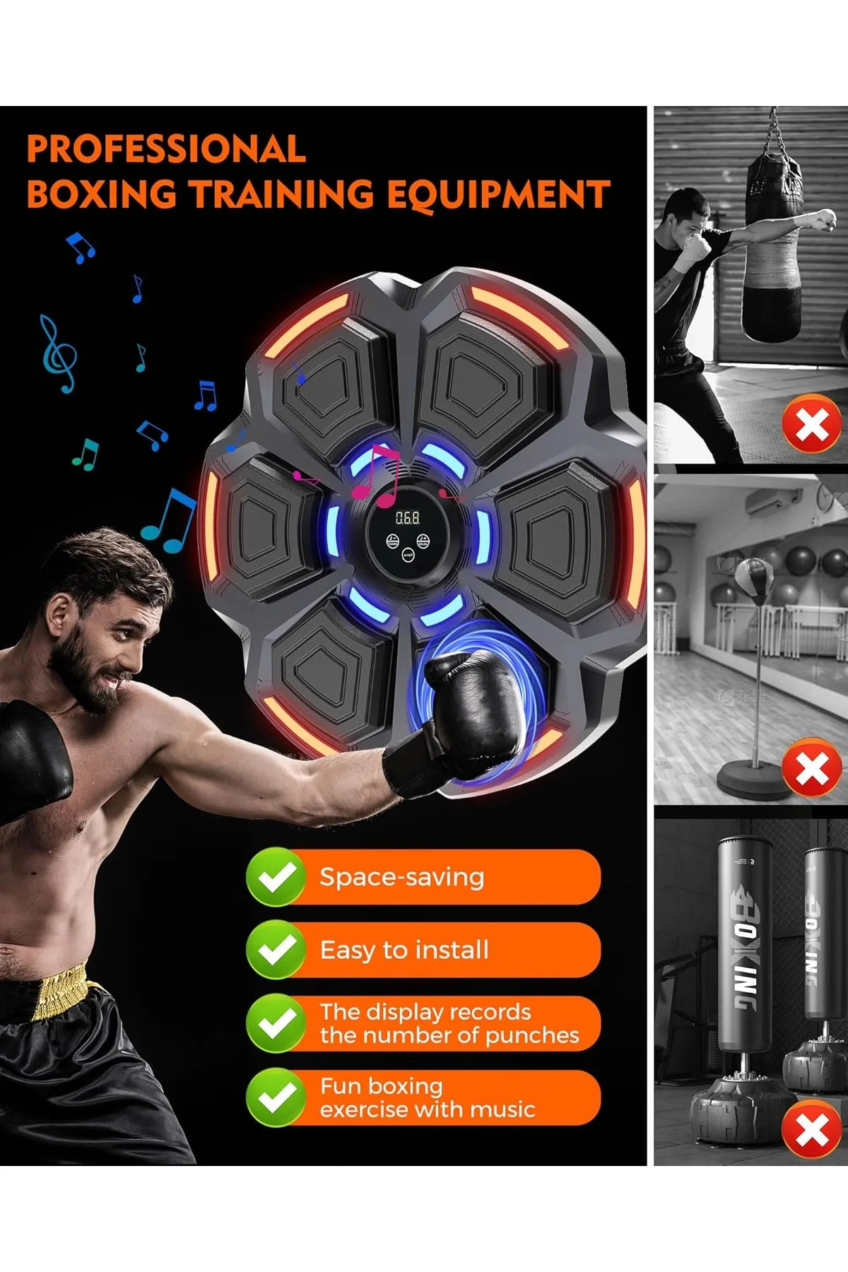 Bluetooth Hoparlör Özellikli Duvar Boks Makinesı 9 Mod Seviye Aya Bluetooth Hoparlör Özellikli Duvar Boks Makinesı 9 Mod Seviye Aya