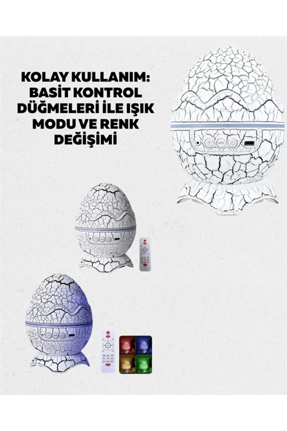 Bluetooth Hoparlör Özellikli 7 Renkli Gece Aydınlatması