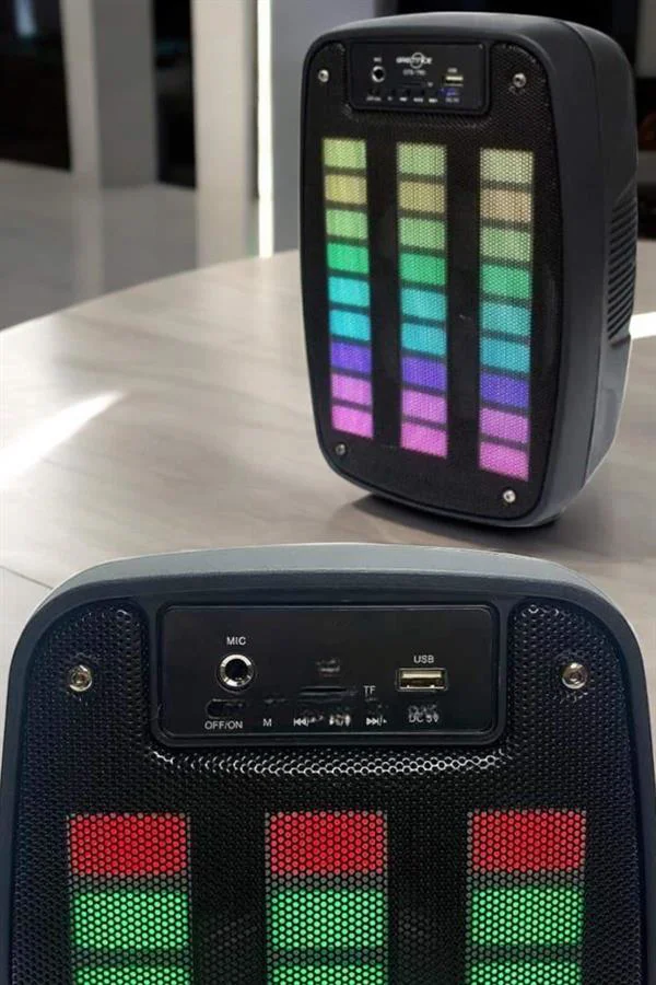 Bluetooth Hoparlör RGB Işıklı USB SD Kart Girişli Taşınabilir