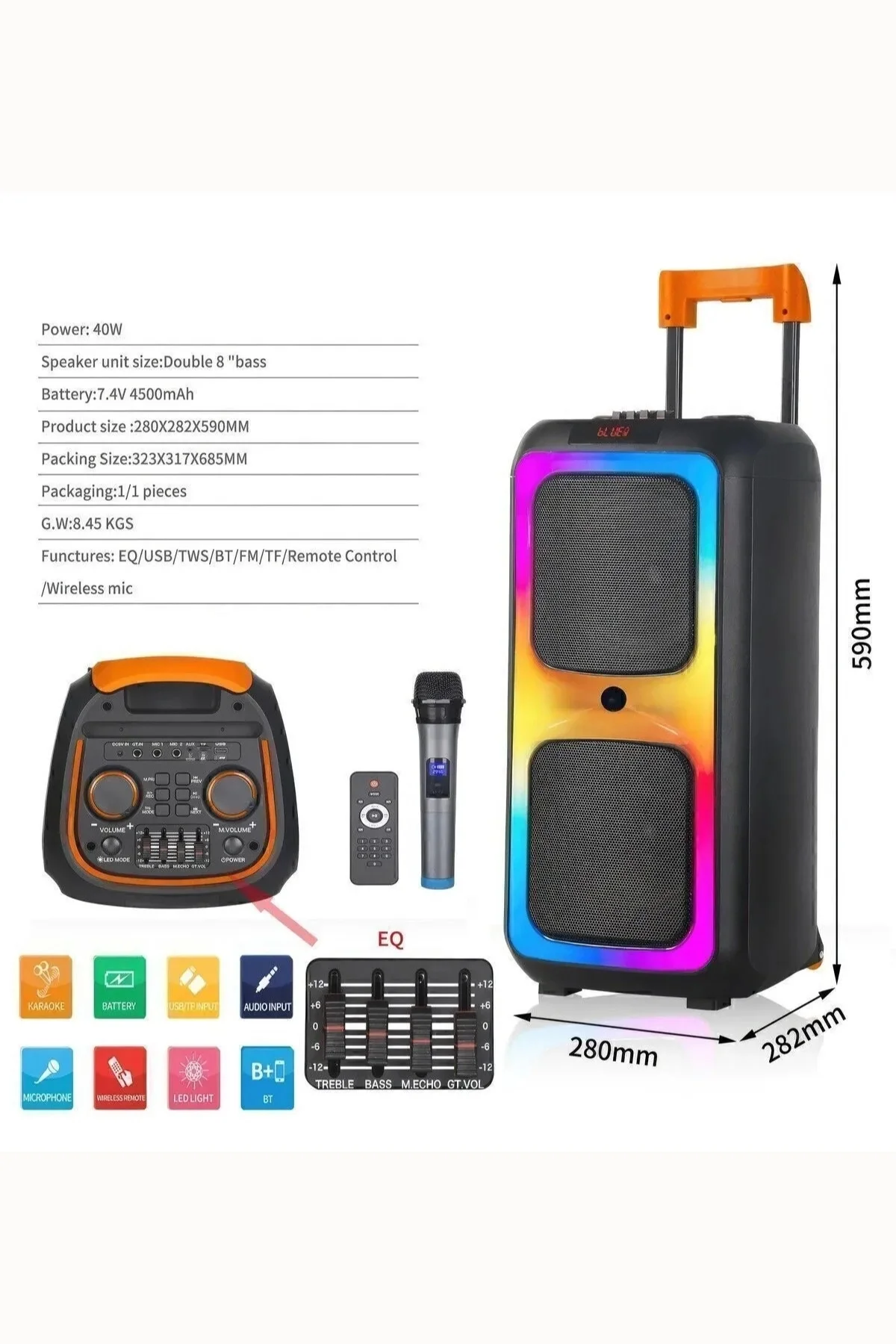 Bluetooth Hoparlör - Renk: Siyah, Dinleme Süresi: 5-10 Saat, Çoklu Bağlantı | Teknik Özellikleri ve