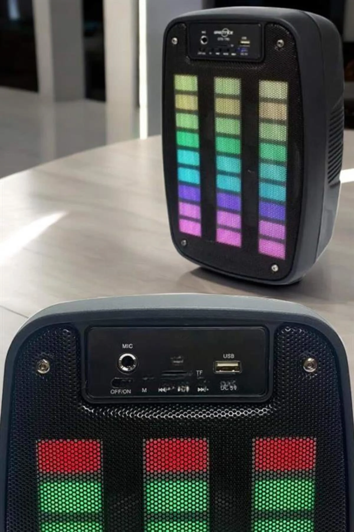 Bluetooth Hoparlör RGB Işıklı USB SD Kart Girişli Taşınabilir