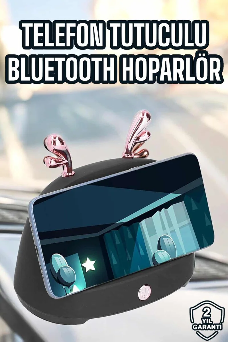 Bluetooth Hoparlör Telefon Tutuculu Akıllı Hoparlör - Uzun Pil Ömrü, Kaymaz Tasarım, Taşınabilir Ses