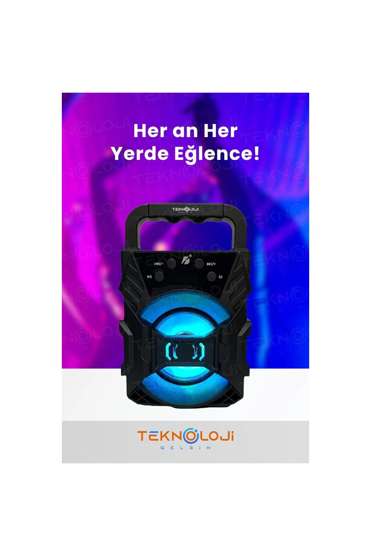 Bluetooth Hoparlör Taşınabilir Ses Bombası Led Işıklı Extra Bass 