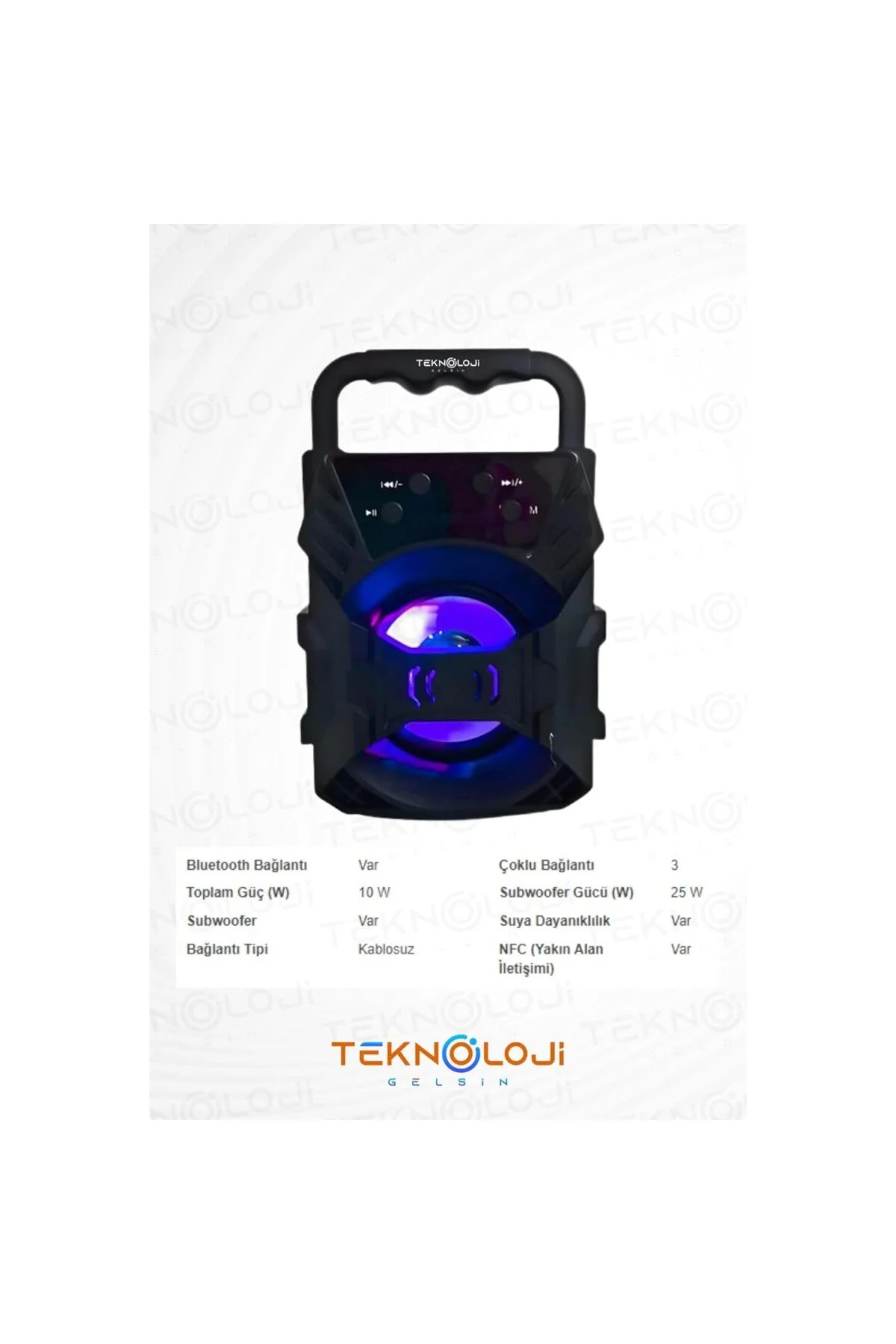 Bluetooth Hoparlör Taşınabilir Ses Bombası Led Işıklı Extra Bass 