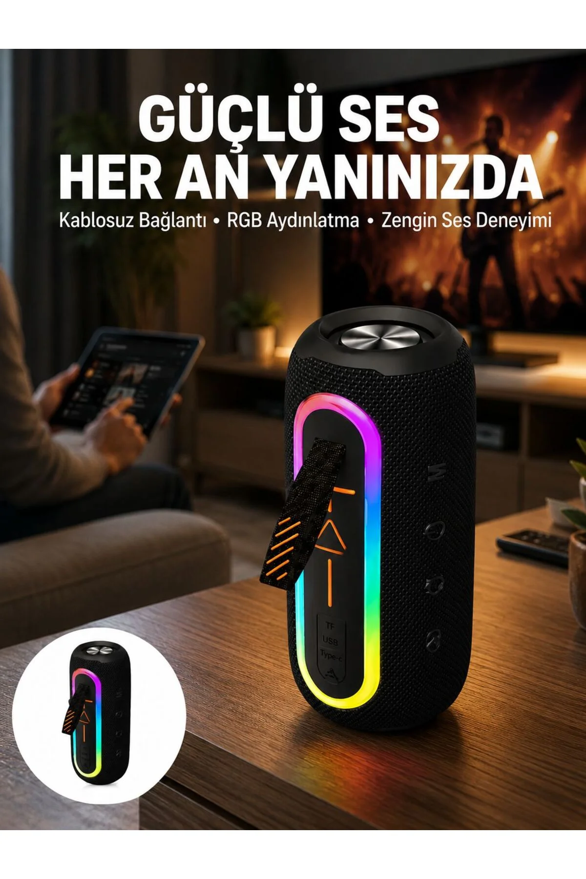Bluetooth Hoparlör Uzun Pil Ömrü Taşınabilir Yüksek Ses Kaliteli Yeni Nesil Bluetooth Hoparlör Uzun Pil Ömrü Taşınabilir Yüksek Ses Kaliteli Yeni Nesil
