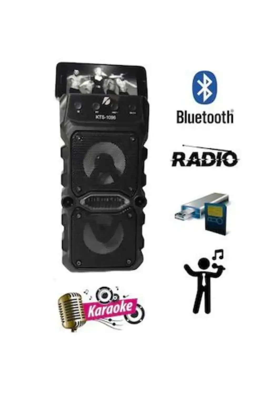 Bluetooth Hoparlör Yüksek Ses Kaliteli Büyük Boy Çift Çıkışlı Ses