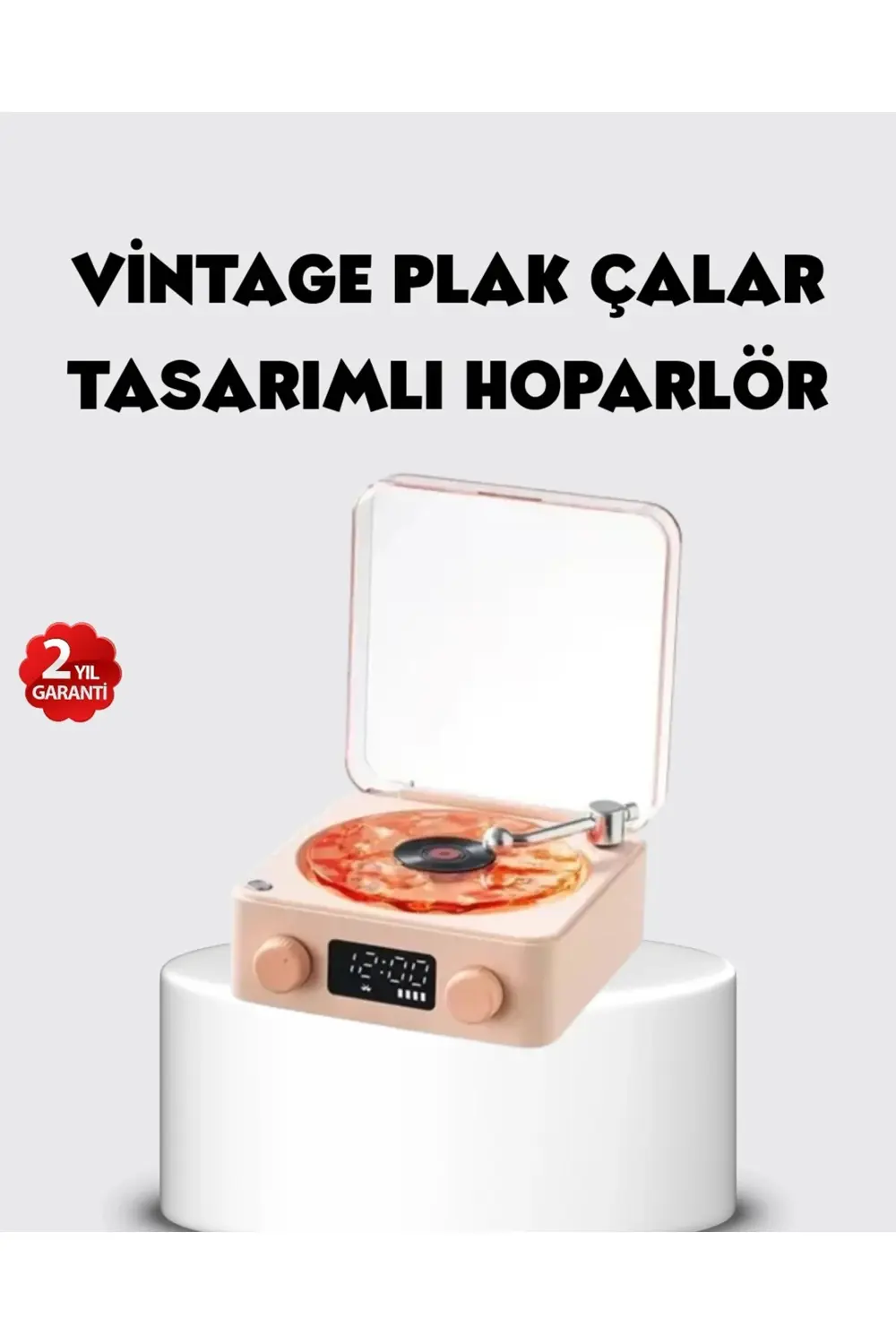 Bluetooth Hoparlörlü Gece Lambası Dijital Saatli Şeffaf Su Dalgas